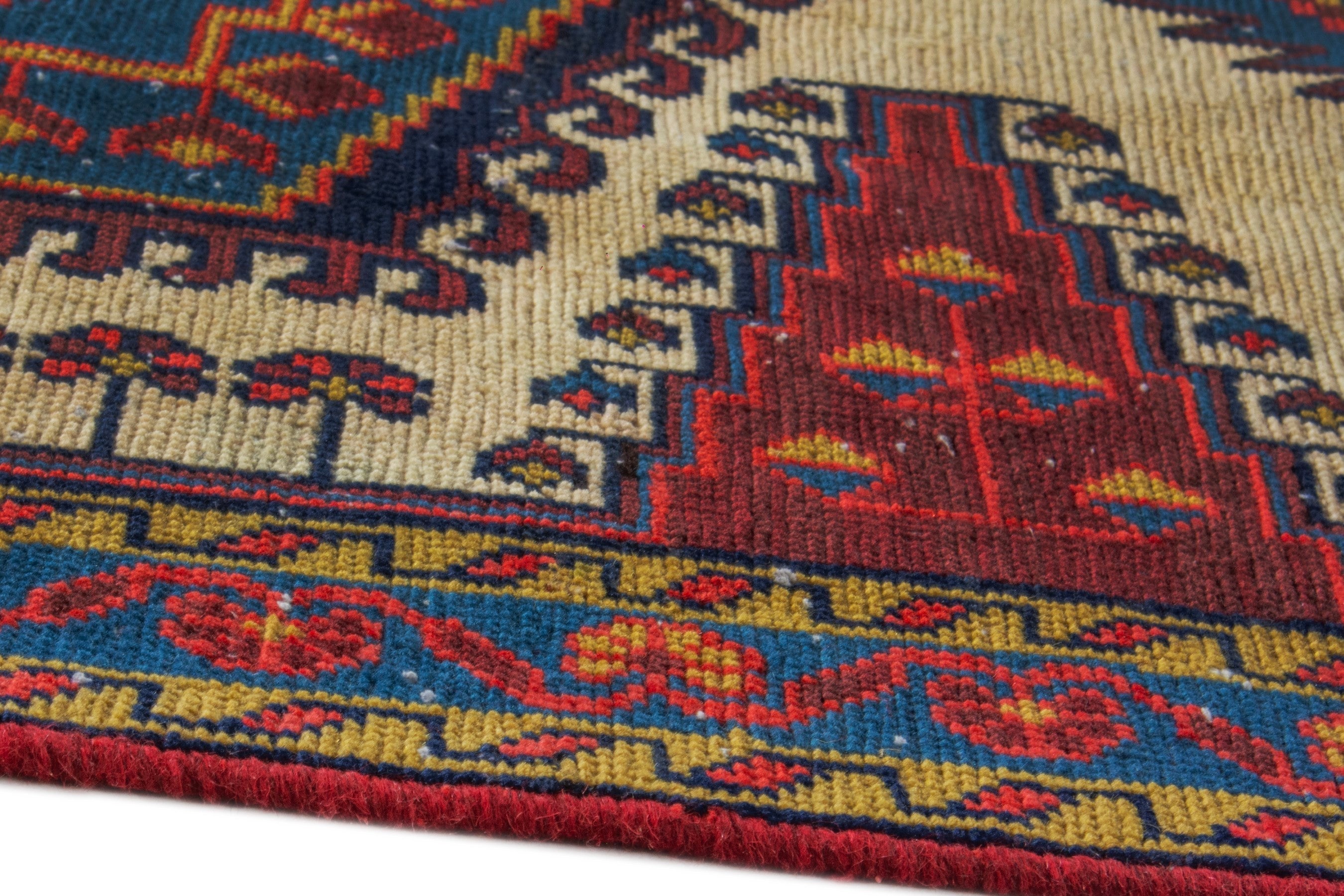 Persian Vist accent rug in cream and deep red, view 8 of 16