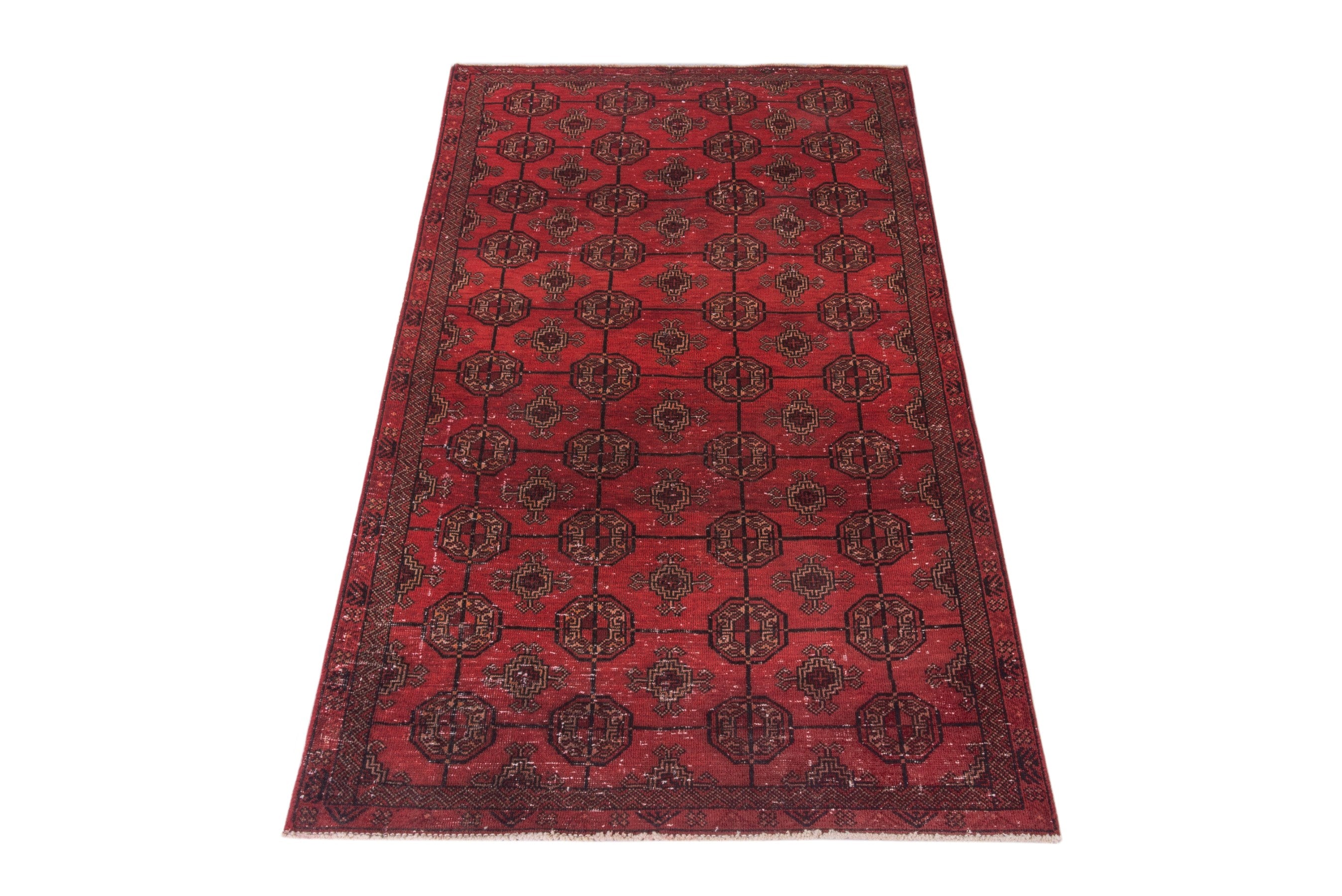 Persian Baluch runner rug in deep red and rust, view 3 of 17