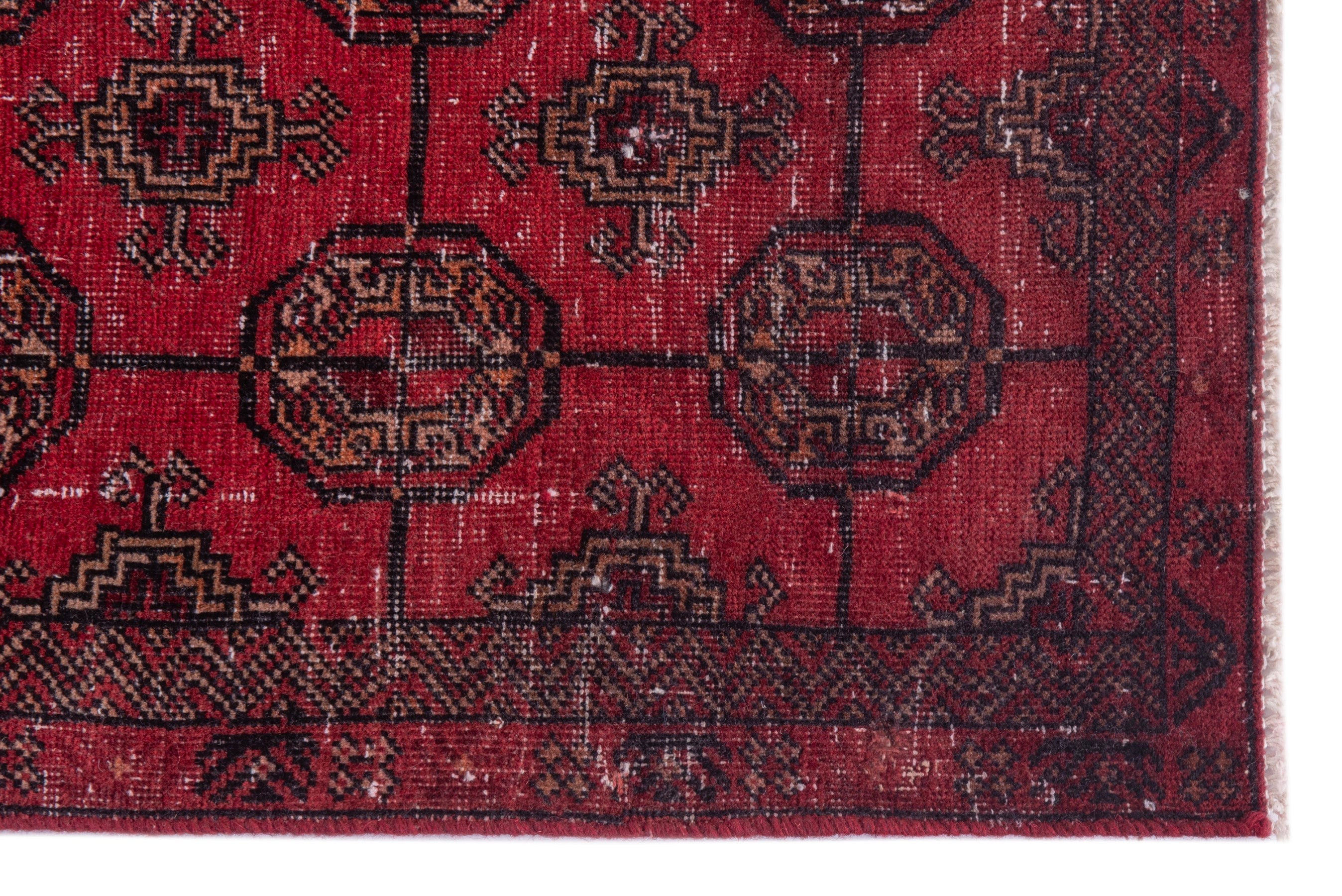 Persian Baluch runner rug in deep red and rust, view 5 of 17