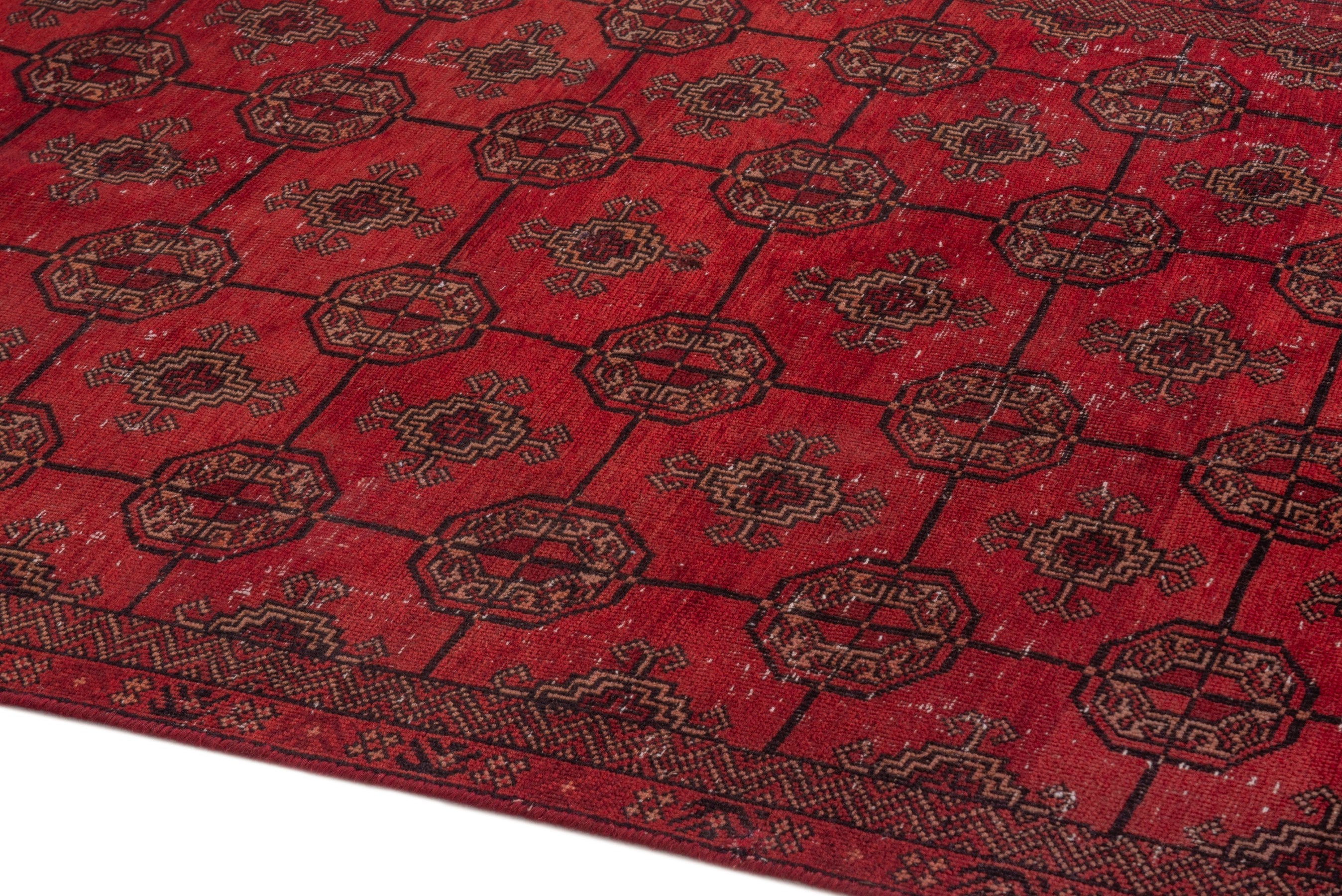 Persian Baluch runner rug in deep red and rust, view 8 of 17