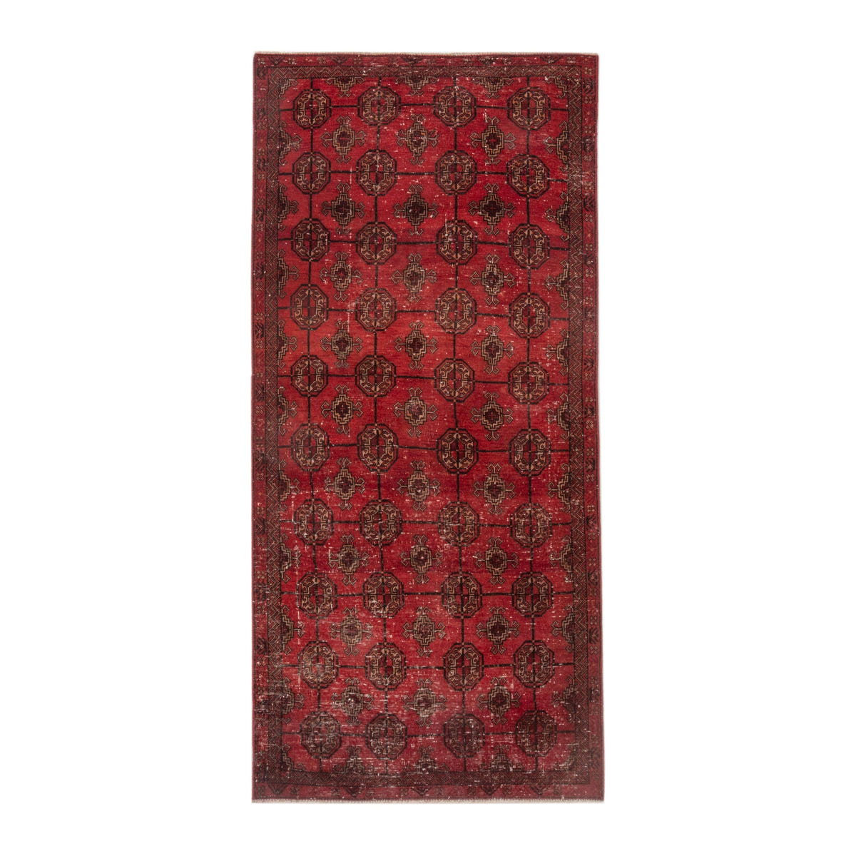 Persian Baluch runner rug in deep red and rust, 2'11" x 6'1"