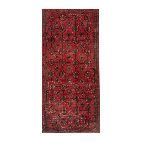 Persian Baluch runner rug in deep red and rust, 2'11" x 6'1"