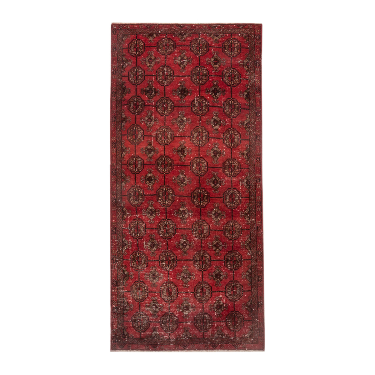 Persian Baluch runner rug in deep red and rust, 2'11" x 6'1"
