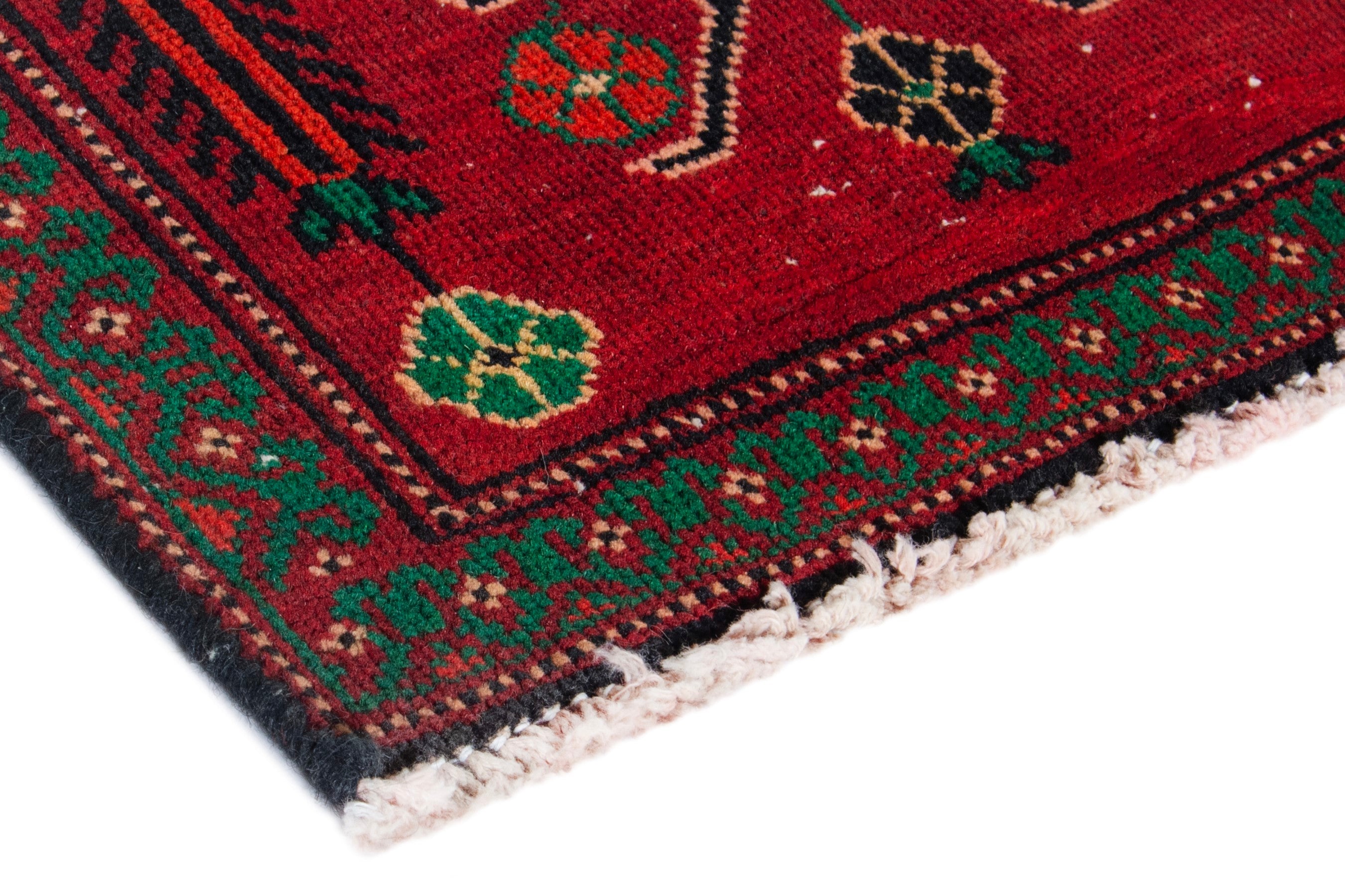 Persian Baluch accent rug in deep red and dark brown, view 5 of 16