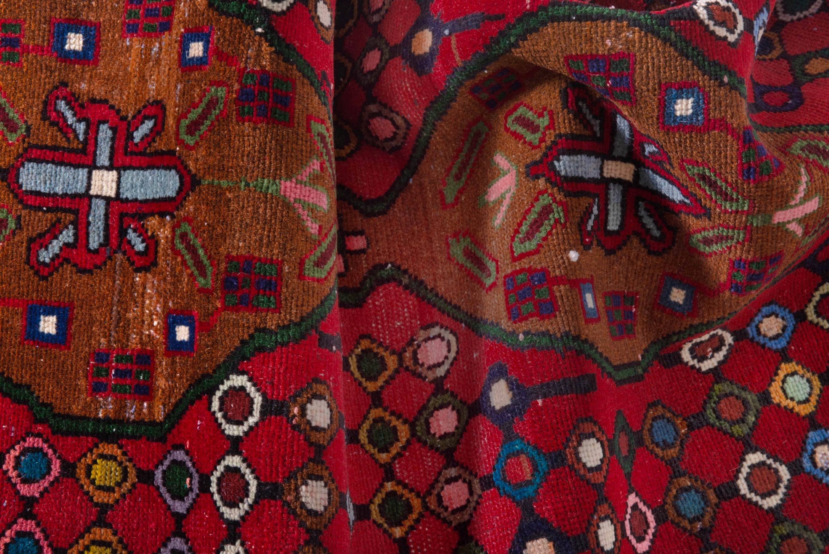 Persian Mahal accent rug in deep red and terracotta, view 17 of 18