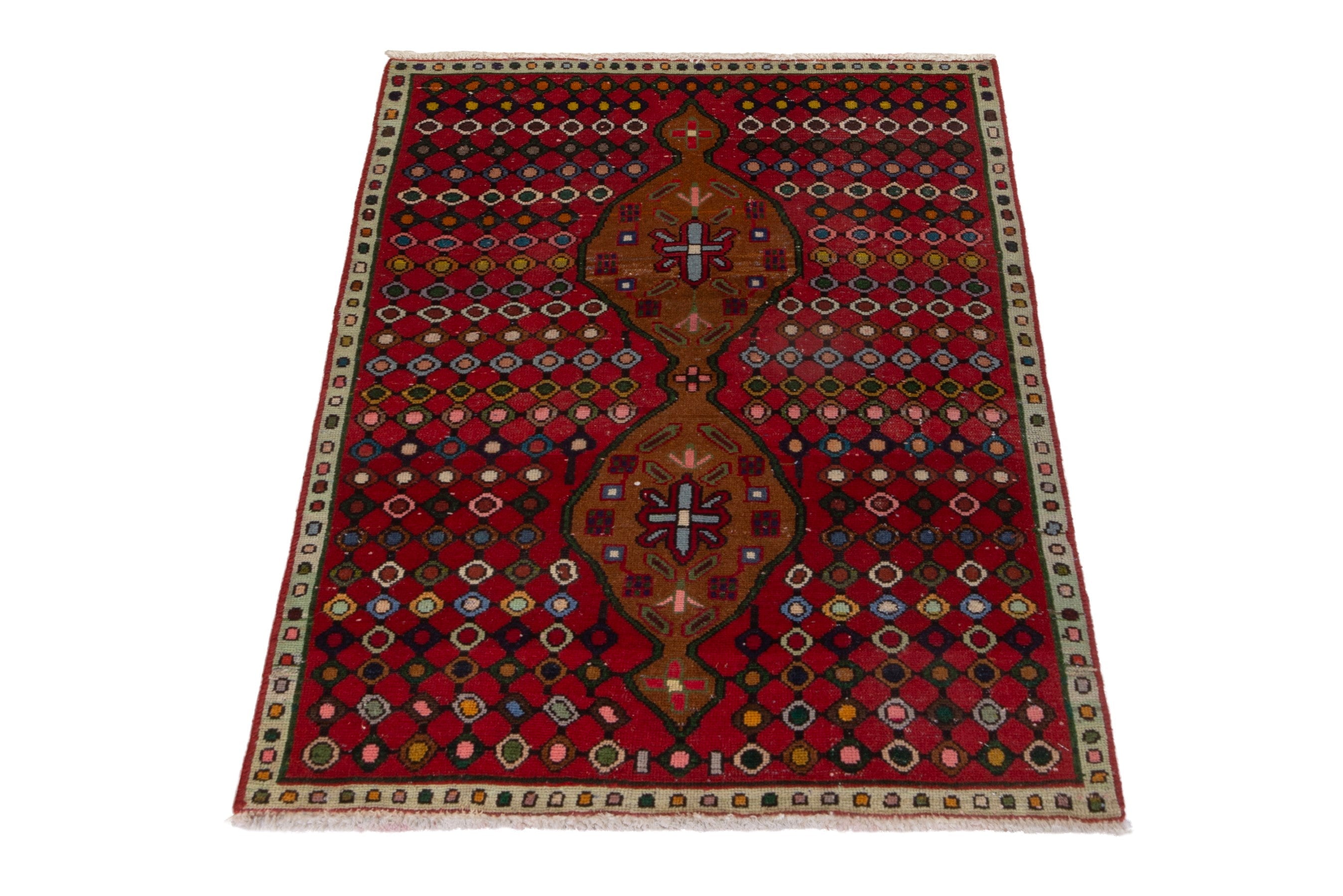Persian Mahal accent rug in deep red and terracotta, view 3 of 18