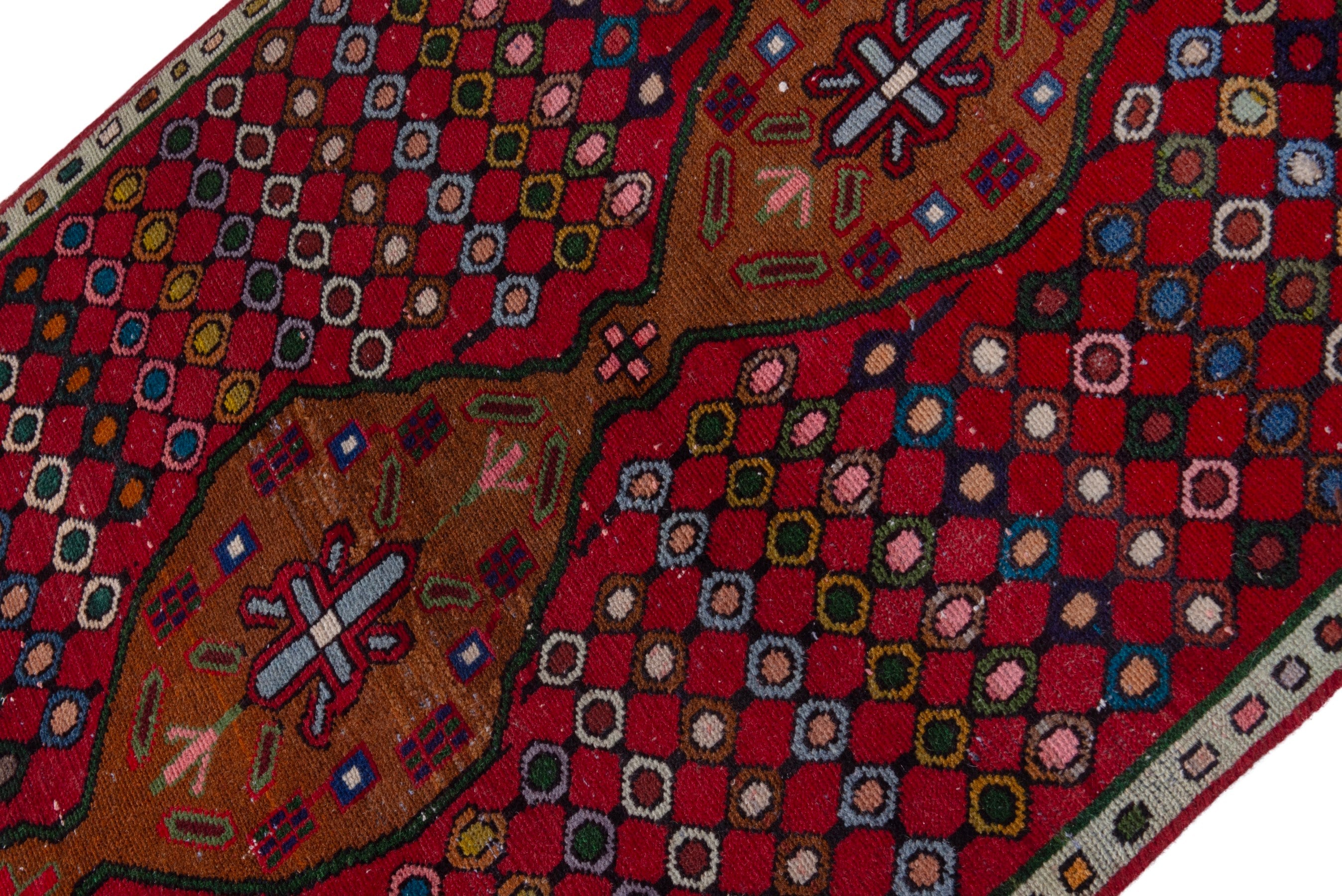 Persian Mahal accent rug in deep red and terracotta, view 4 of 18