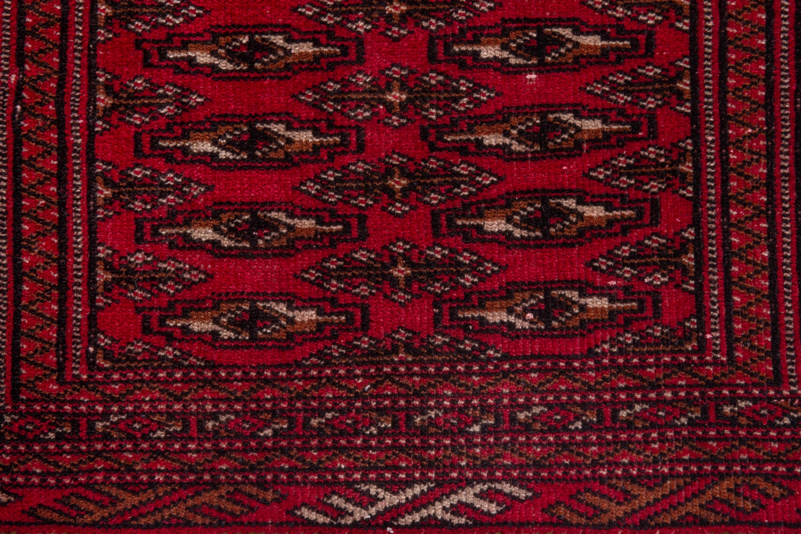Persian Torkaman accent rug in burgundy and deep red, view 11 of 17