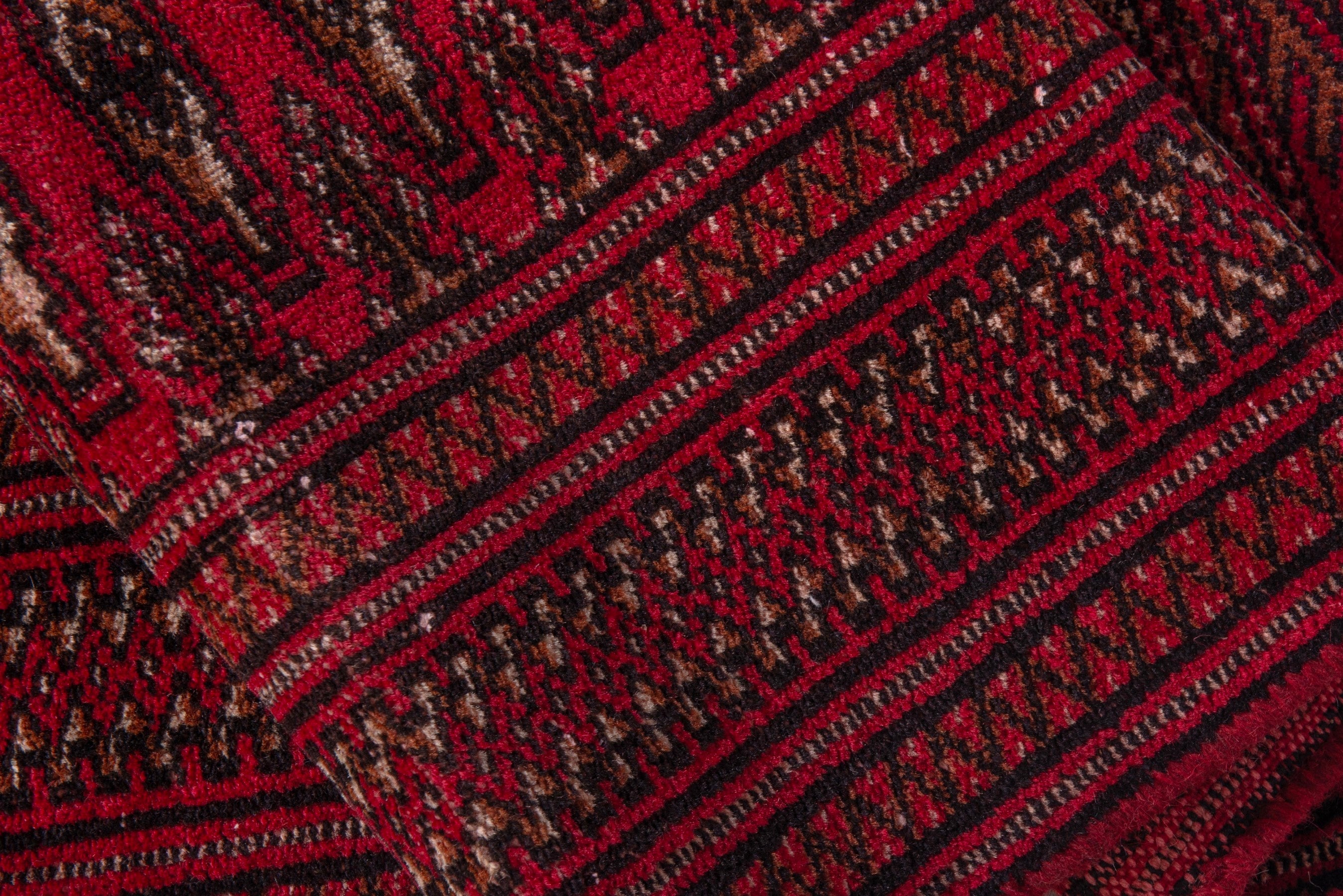 Persian Torkaman accent rug in burgundy and deep red, view 15 of 17