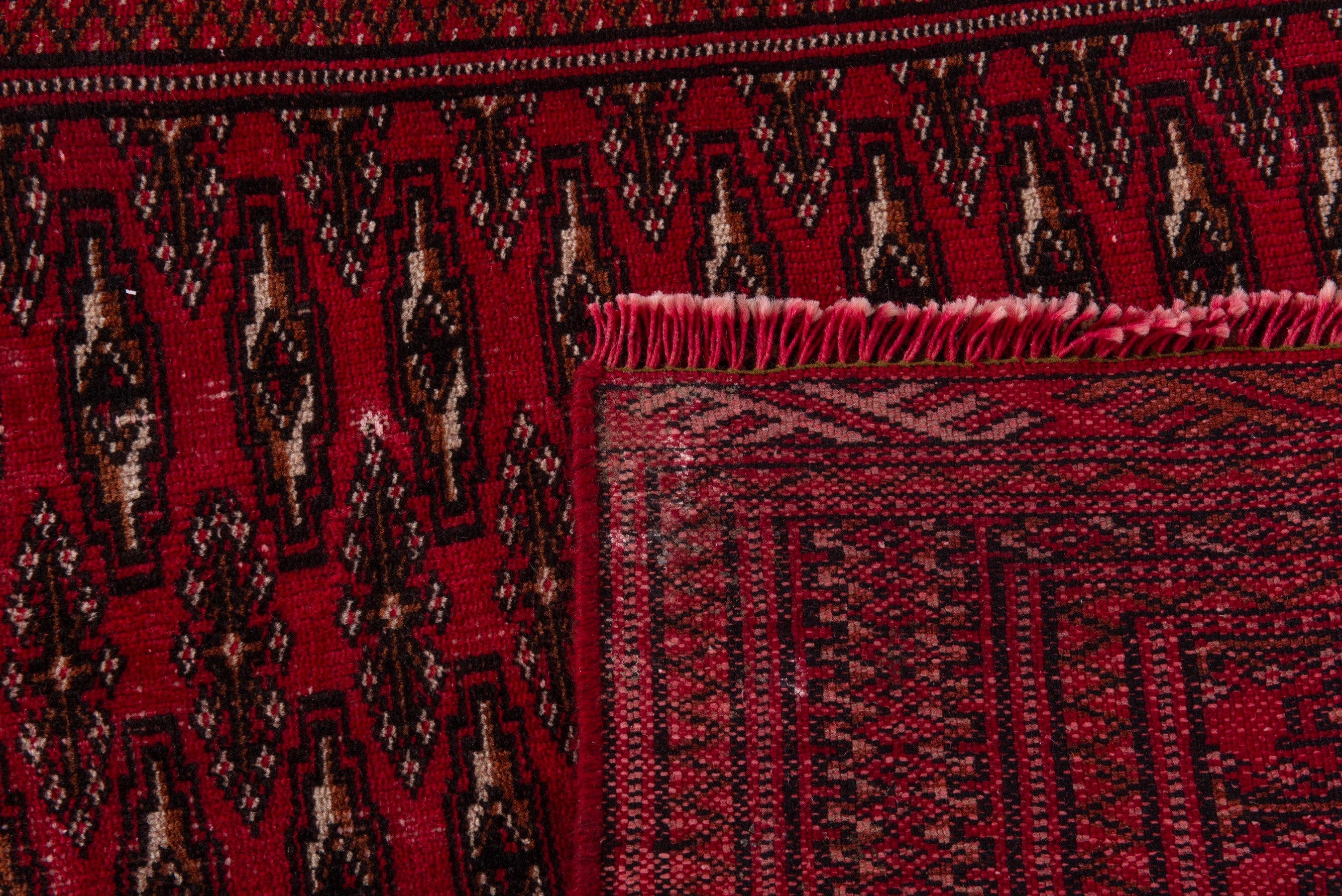 Persian Torkaman accent rug in burgundy and deep red, view 17 of 17