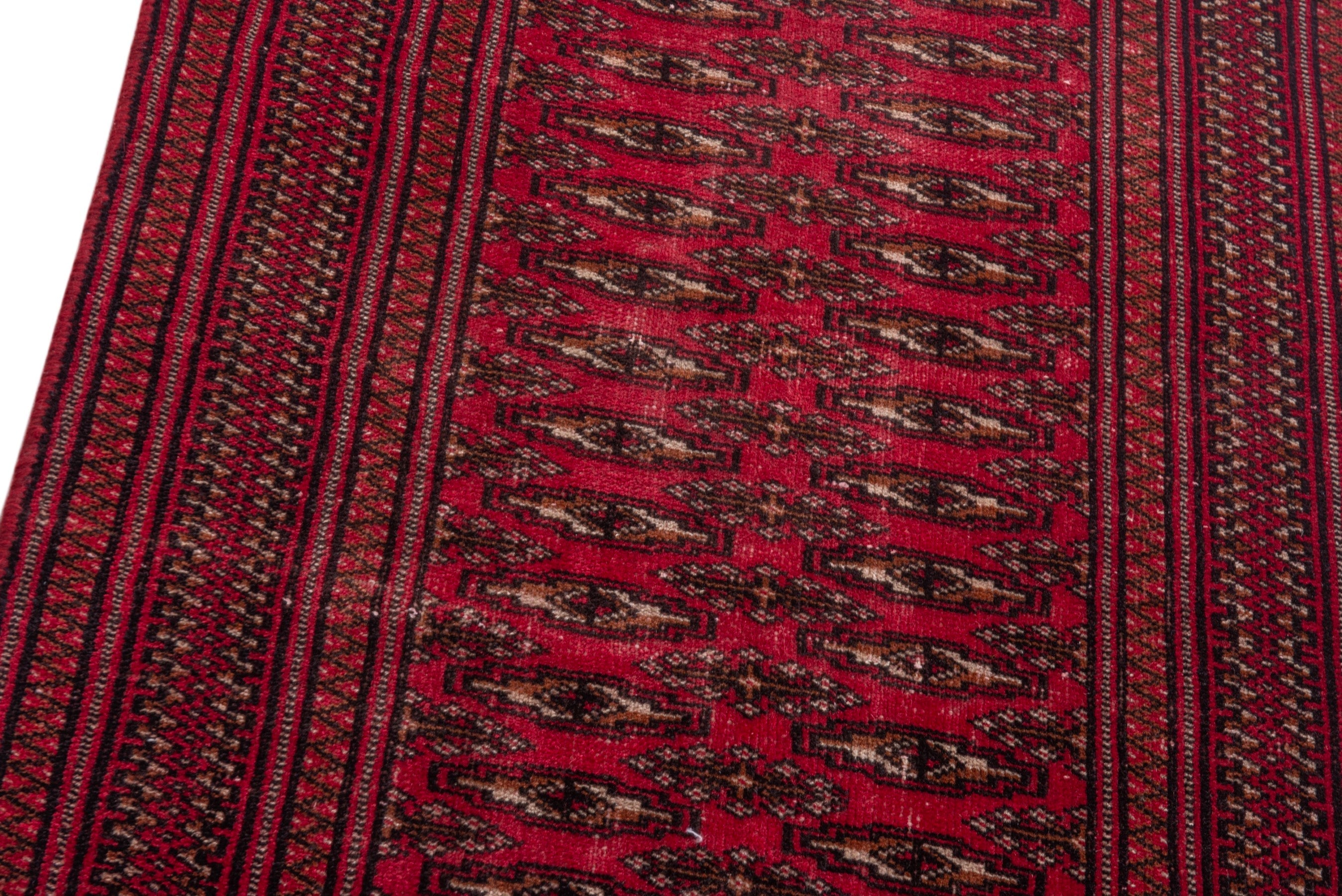 Persian Torkaman accent rug in burgundy and deep red, view 7 of 17
