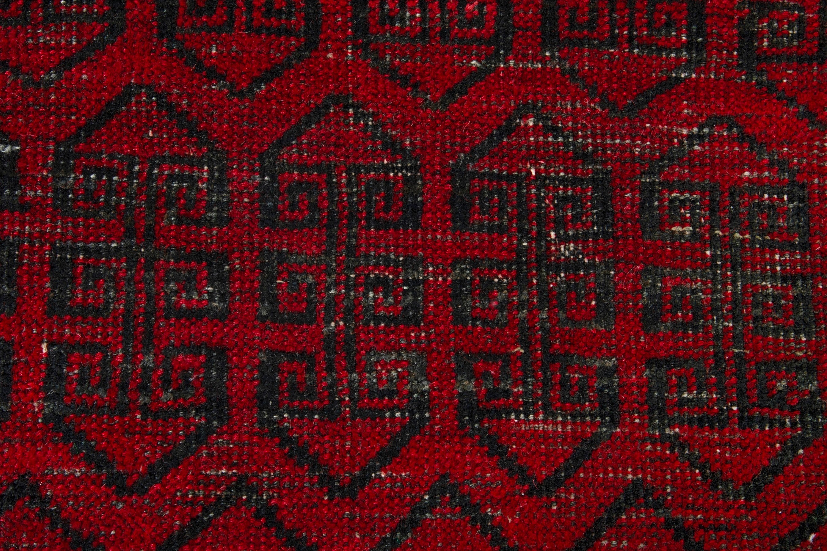 Persian Baluch accent rug in deep red and burgundy, view 10 of 16