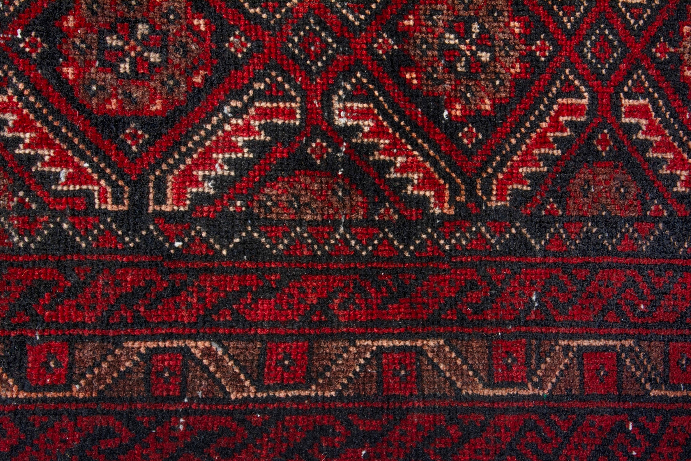 Persian Baluch accent rug in burgundy and deep red, view 11 of 16