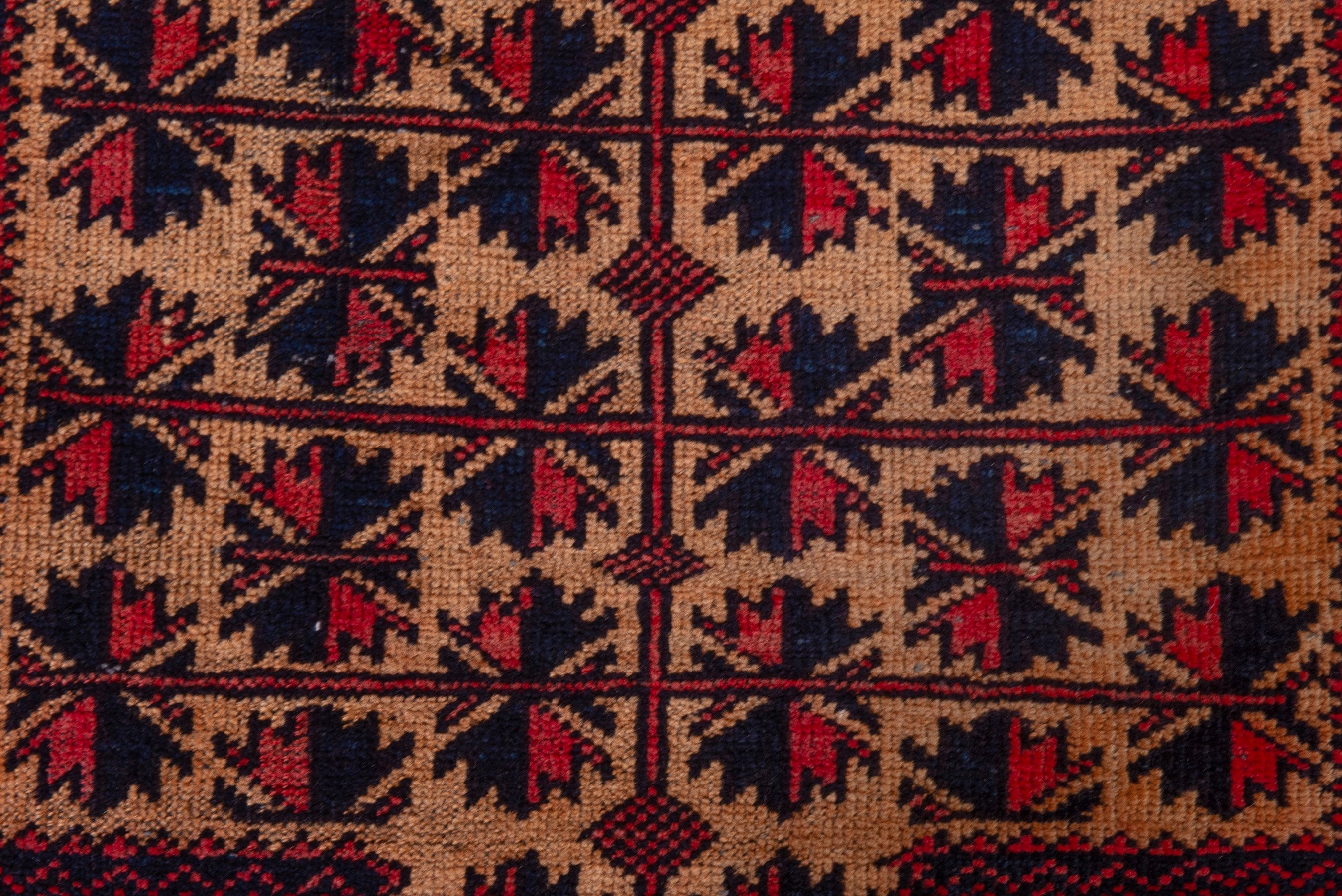 Persian Baluch accent rug in cream and burgundy, view 11 of 16