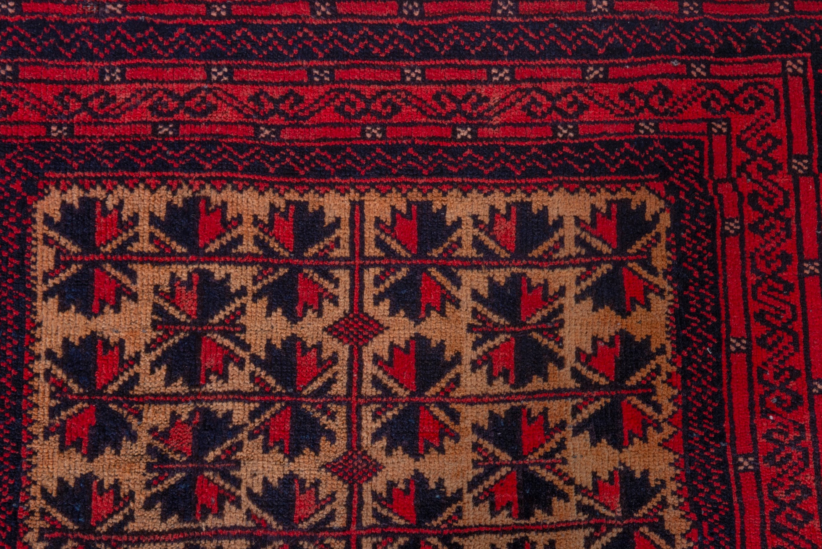 Persian Baluch accent rug in cream and burgundy, view 12 of 16