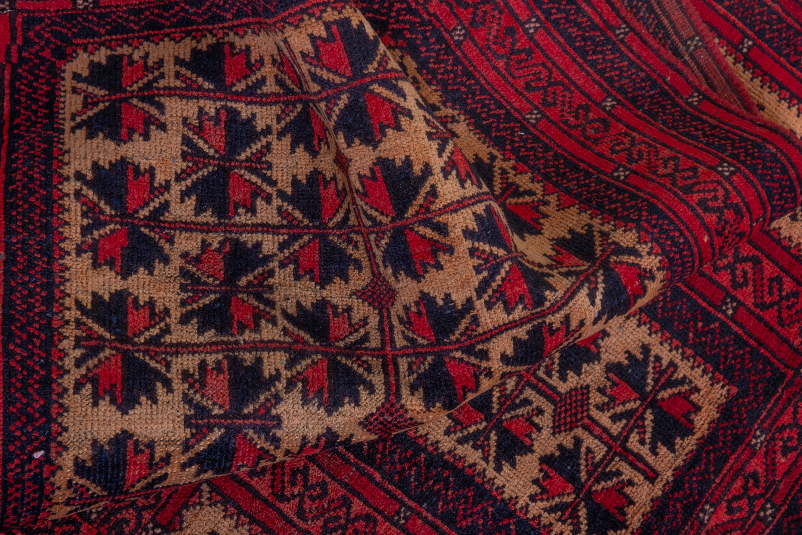 Persian Baluch accent rug in cream and burgundy, view 13 of 16