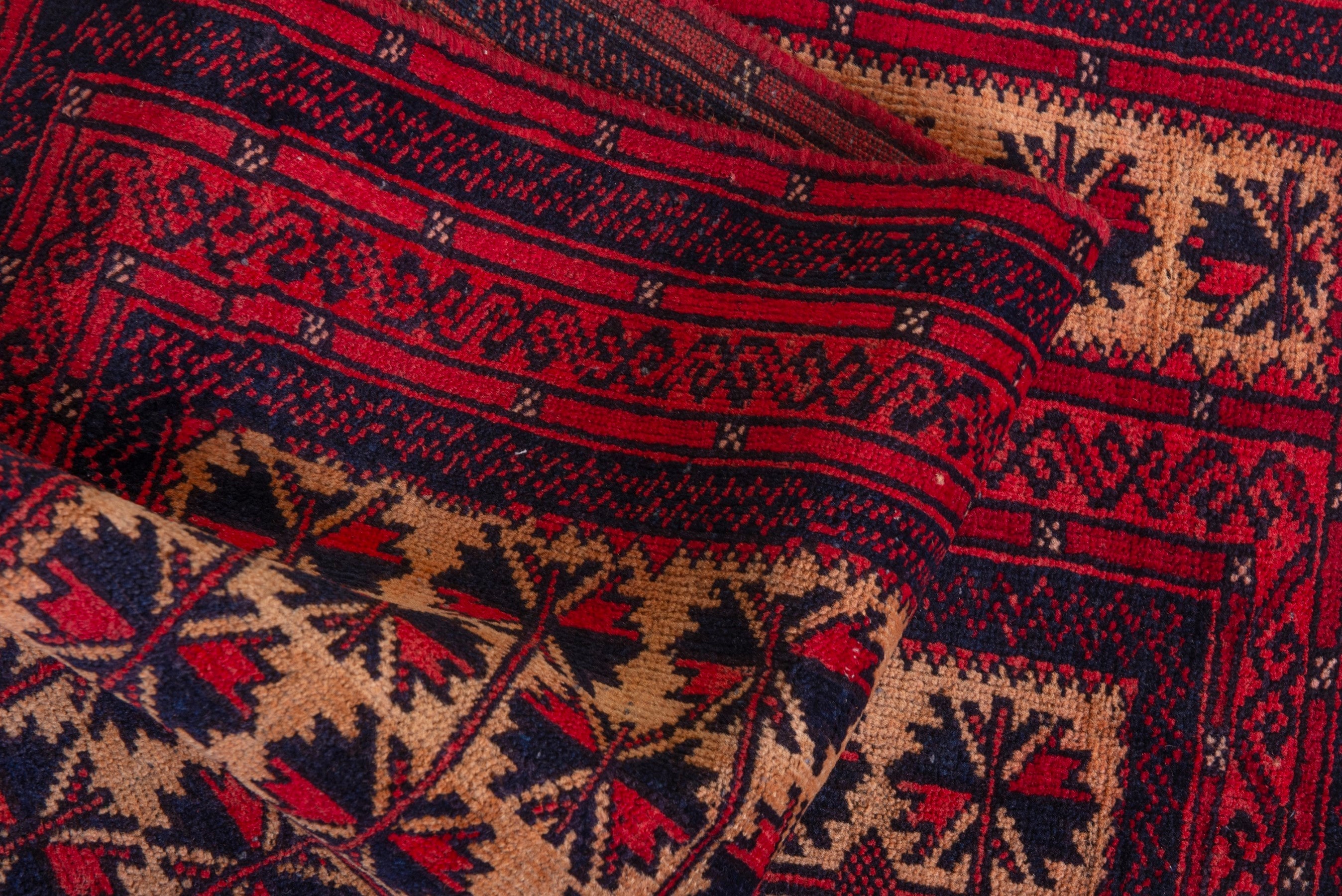 Persian Baluch accent rug in cream and burgundy, view 14 of 16