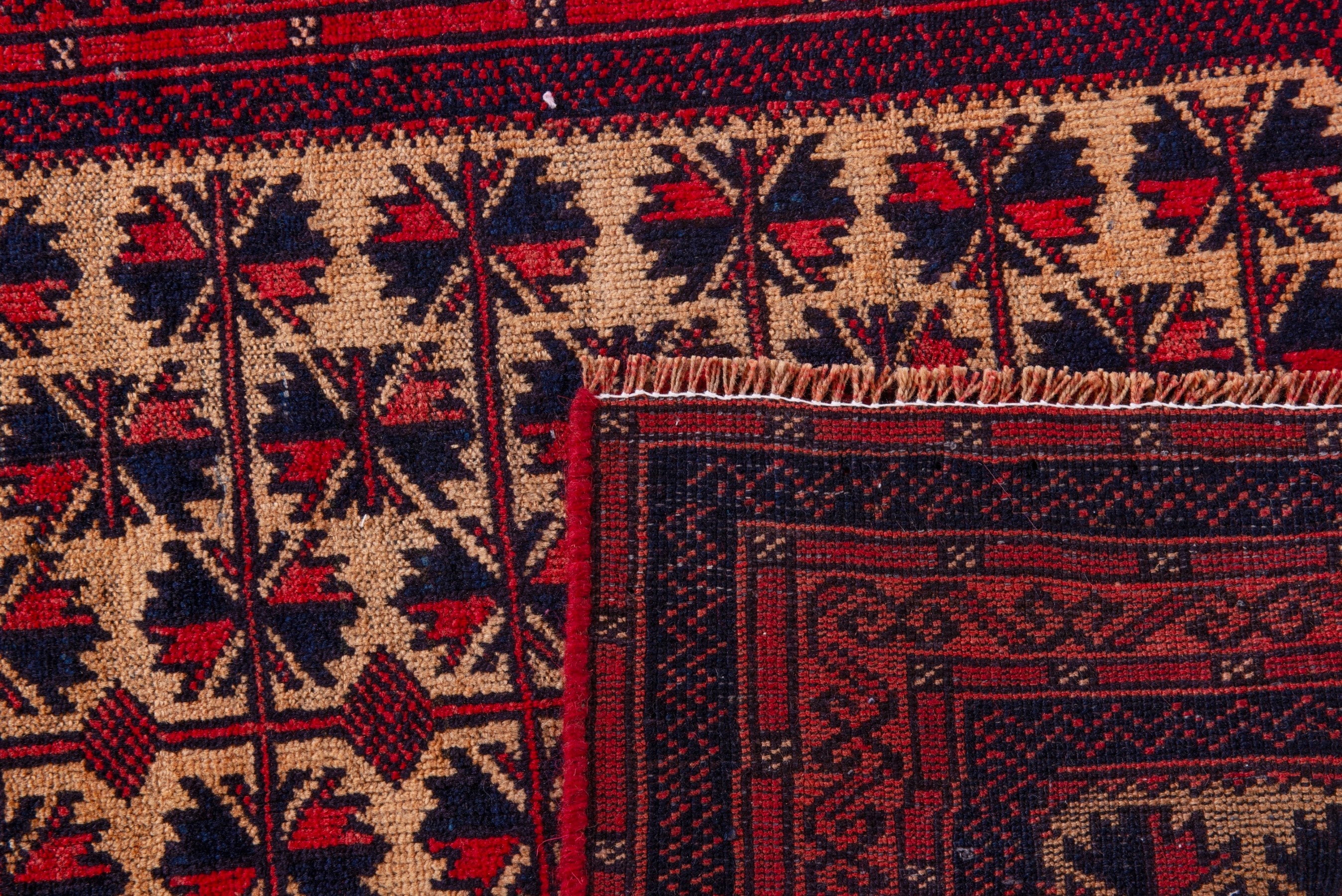 Persian Baluch accent rug in cream and burgundy, view 16 of 16