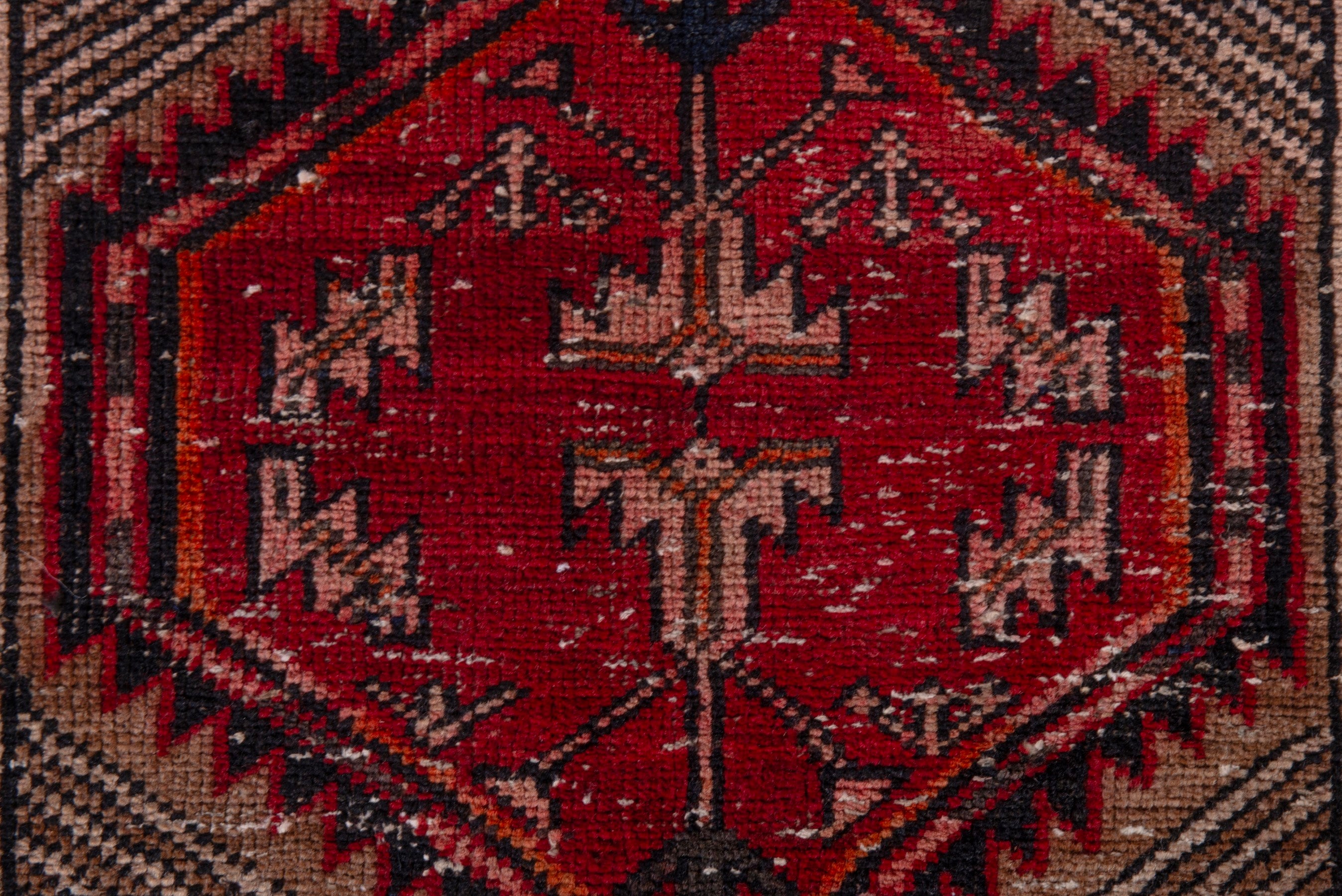 Persian Azerbaijan accent rug in deep red and straw, view 12 of 19