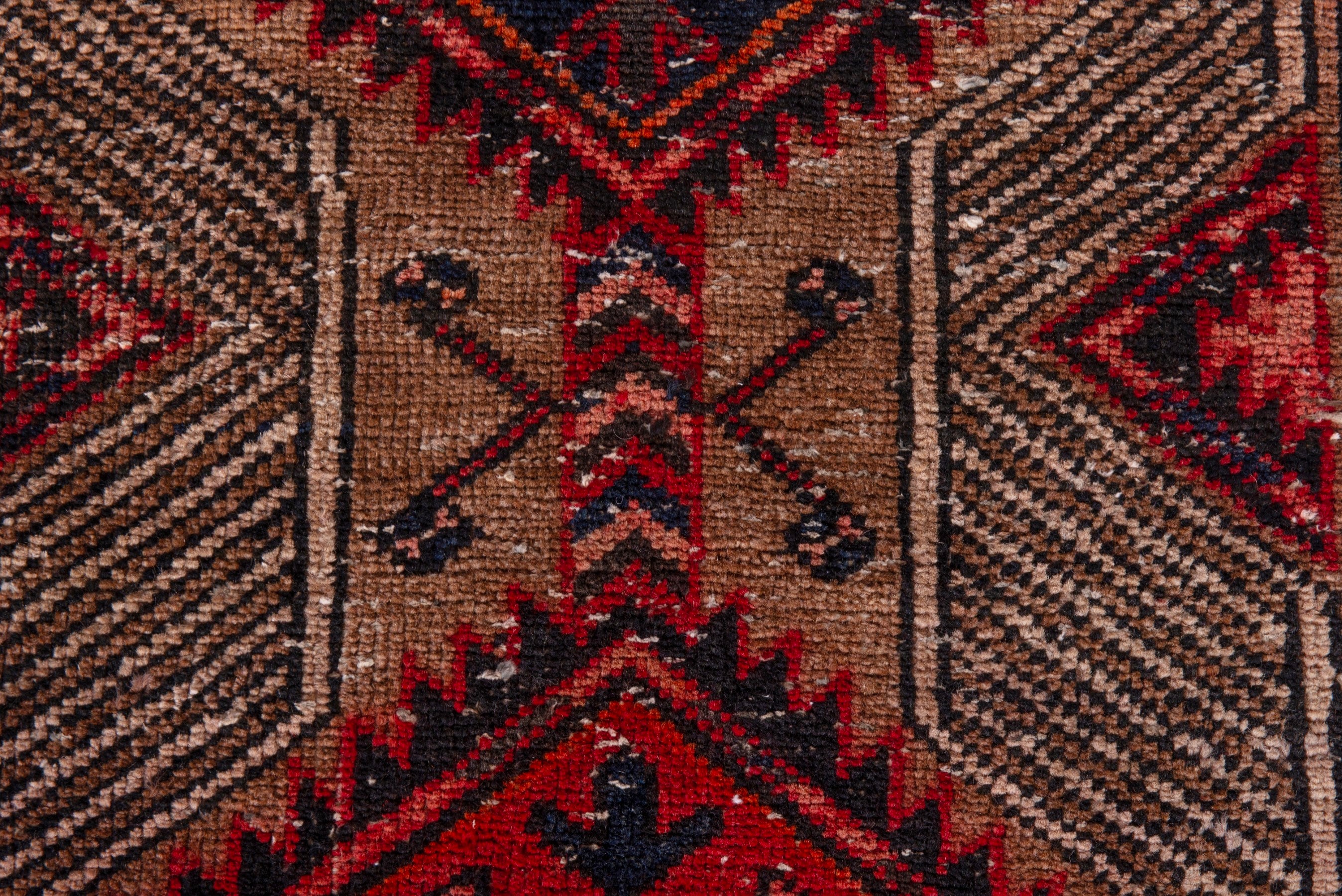 Persian Azerbaijan accent rug in deep red and straw, view 13 of 19