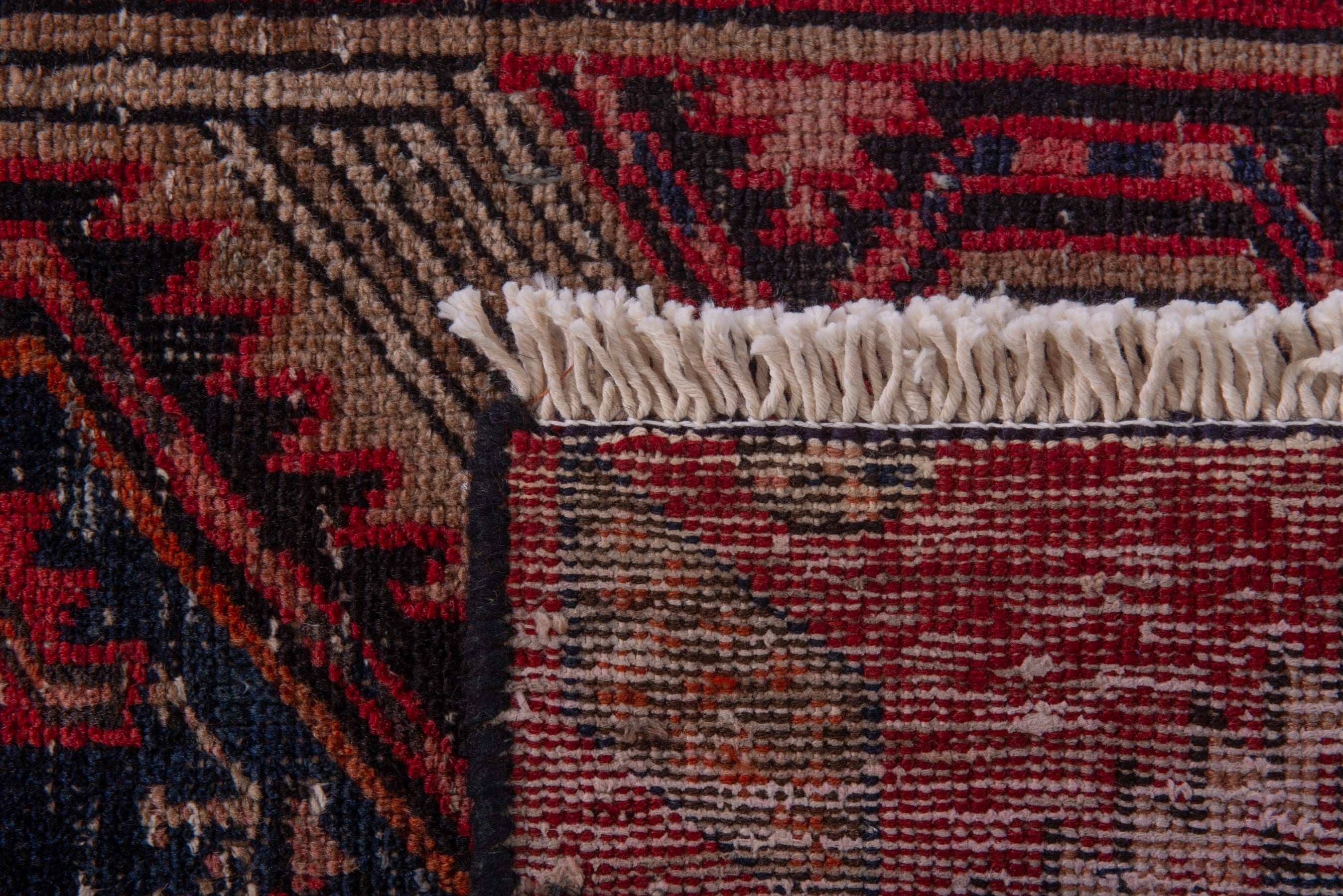 Persian Azerbaijan accent rug in deep red and straw, view 19 of 19