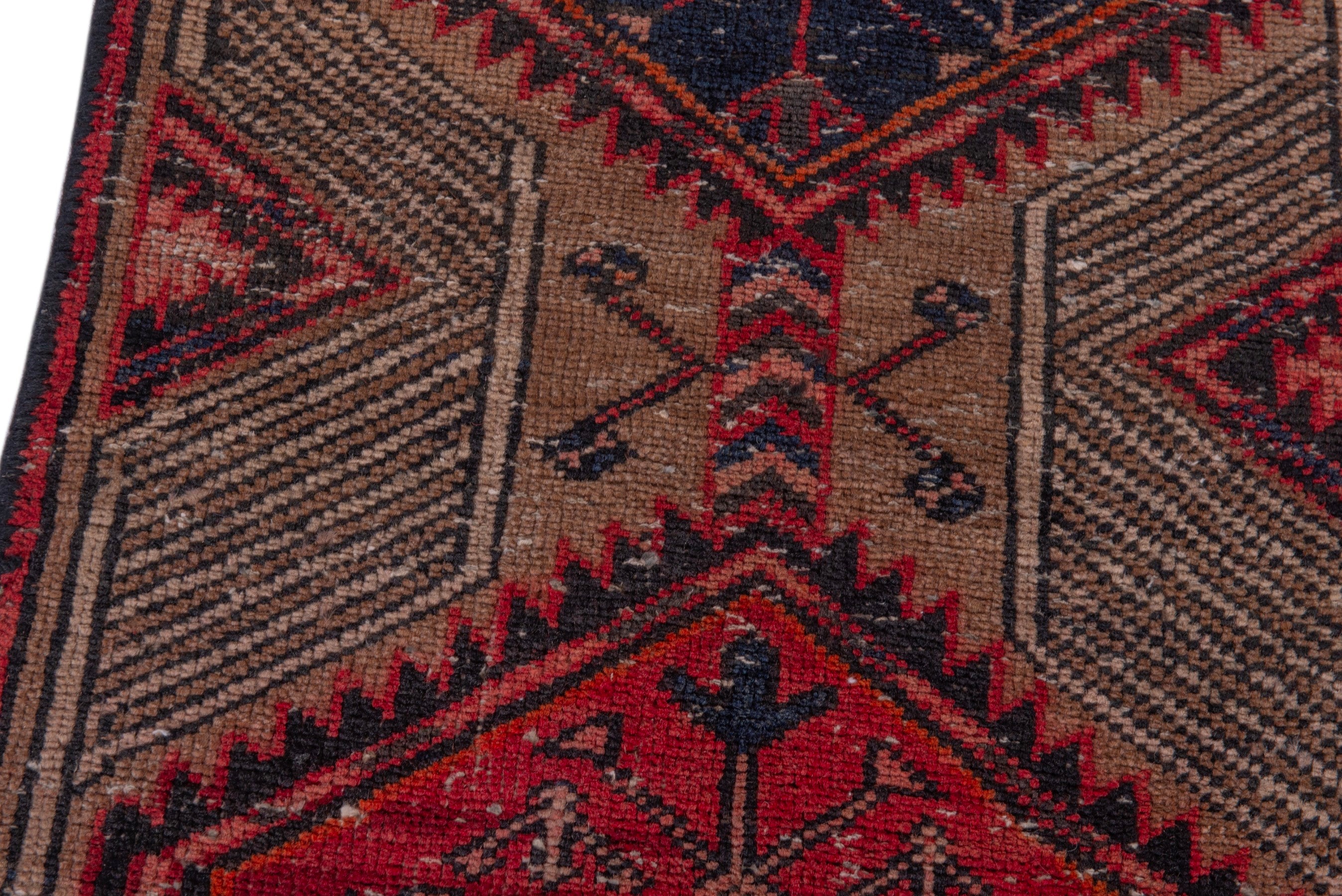 Persian Azerbaijan accent rug in deep red and straw, view 7 of 19
