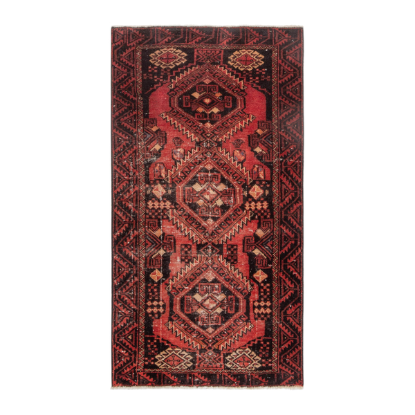 Persian Baluch accent rug in deep red and burgundy, 2'5" x 4'7"