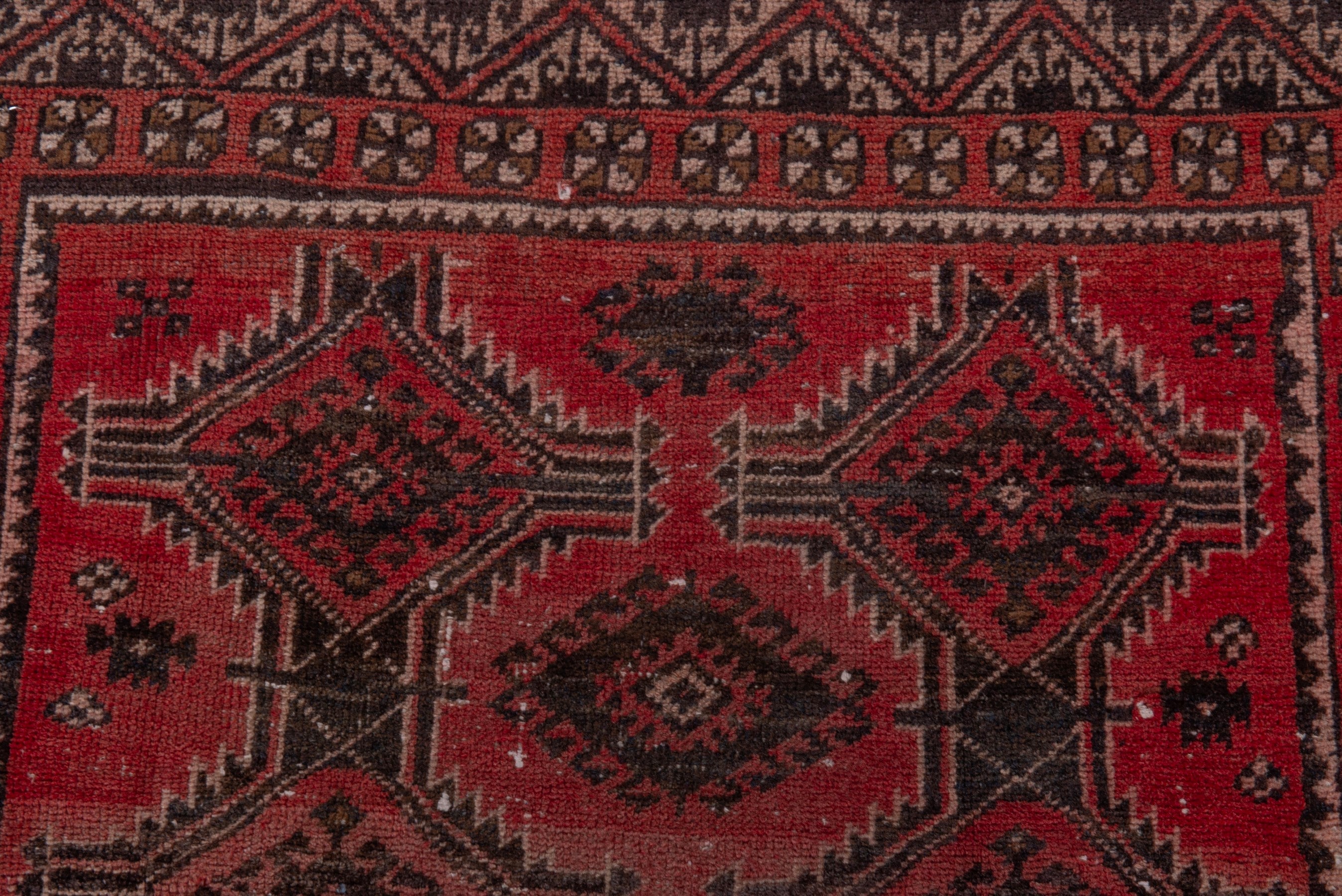 Persian Baluch accent rug in terracotta and rust, view 13 of 18