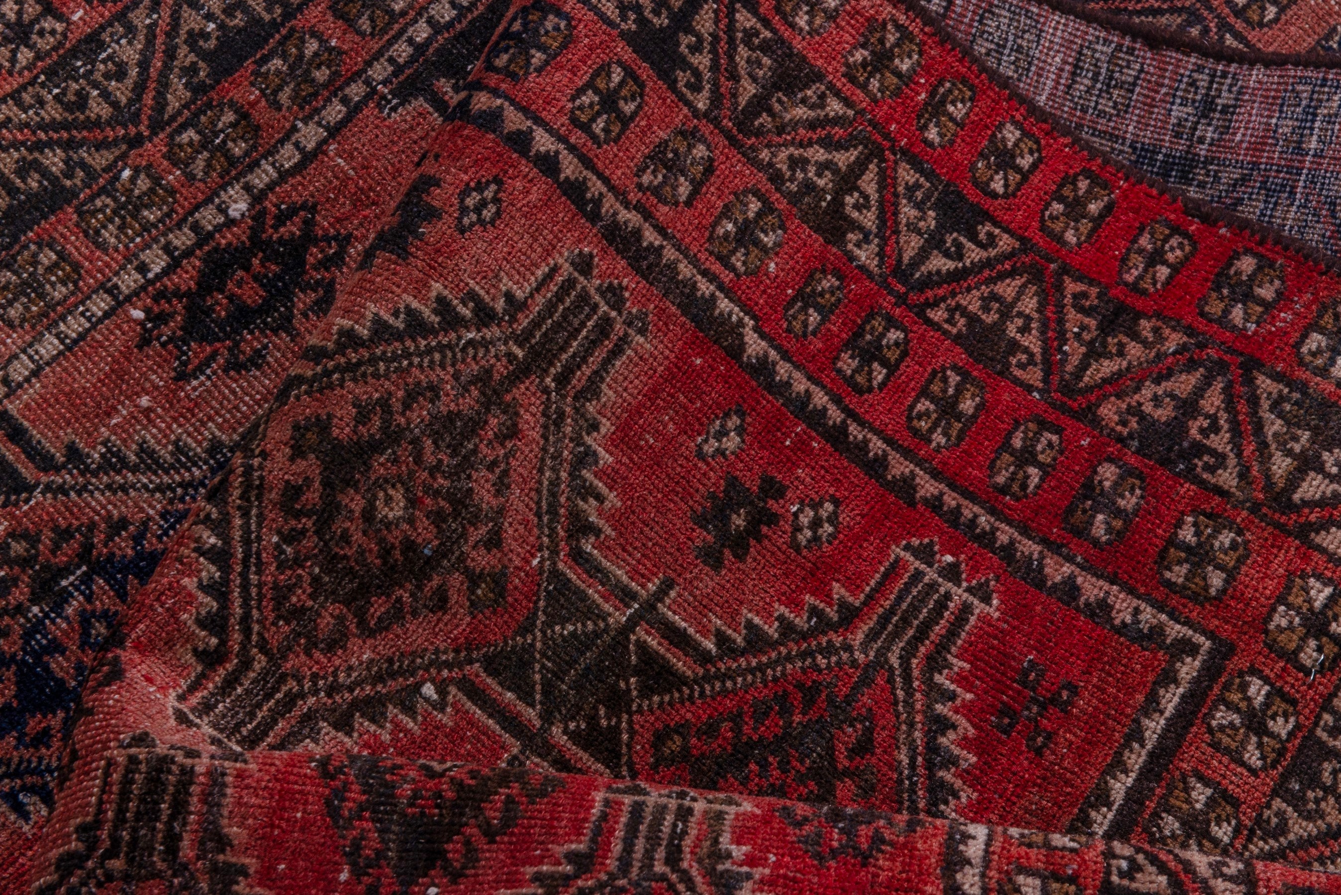 Persian Baluch accent rug in terracotta and rust, view 16 of 18