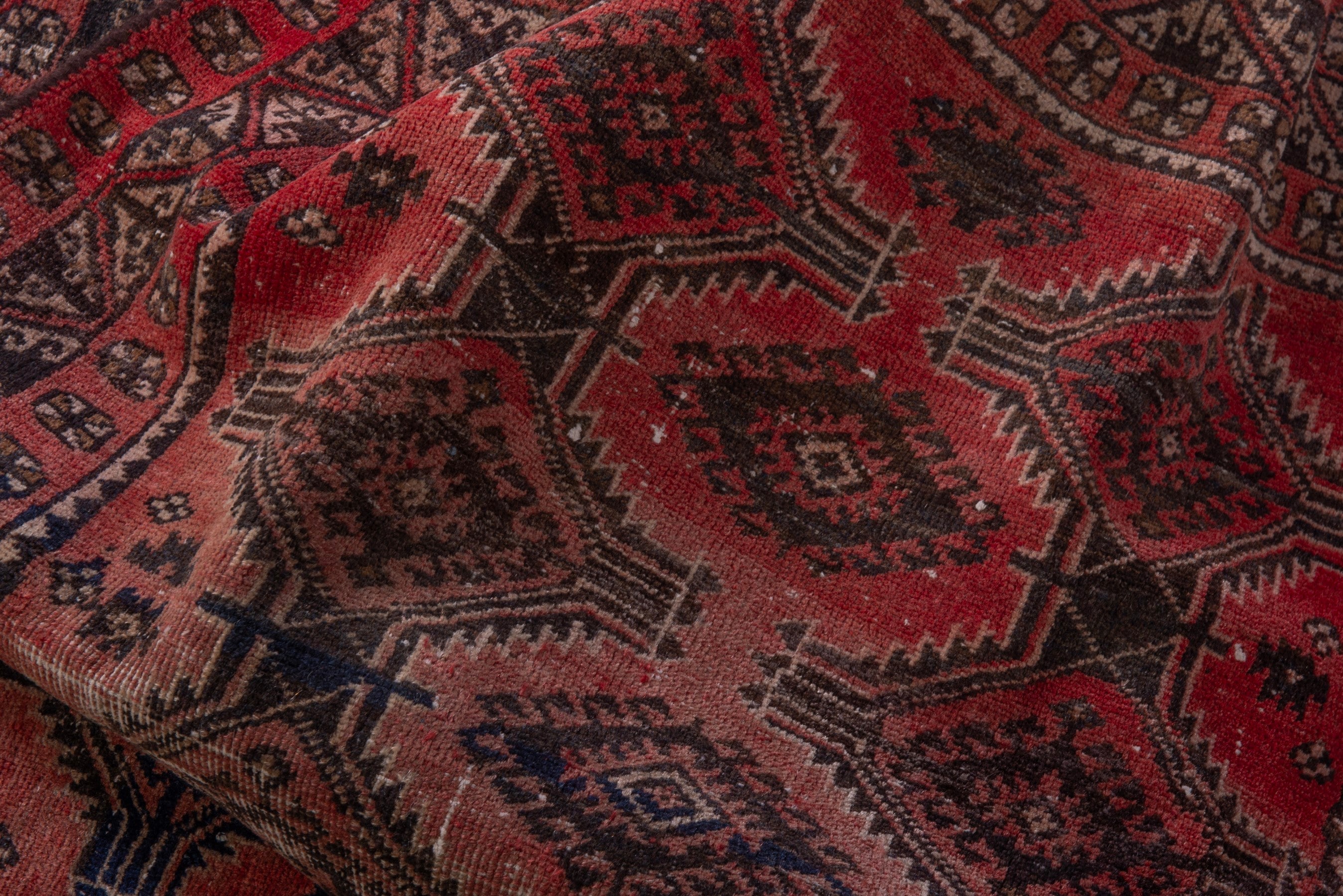 Persian Baluch accent rug in terracotta and rust, view 17 of 18