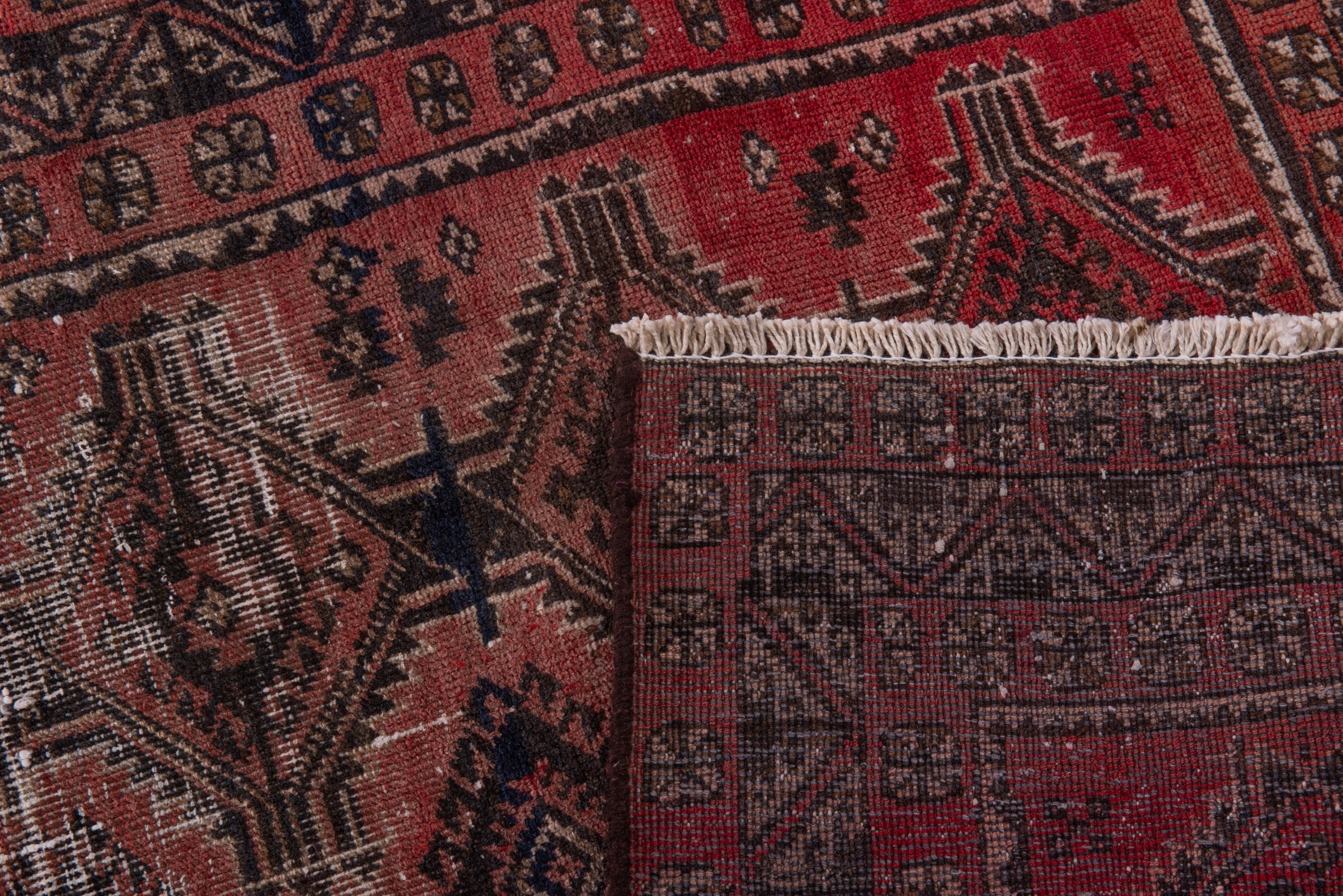 Persian Baluch accent rug in terracotta and rust, view 18 of 18