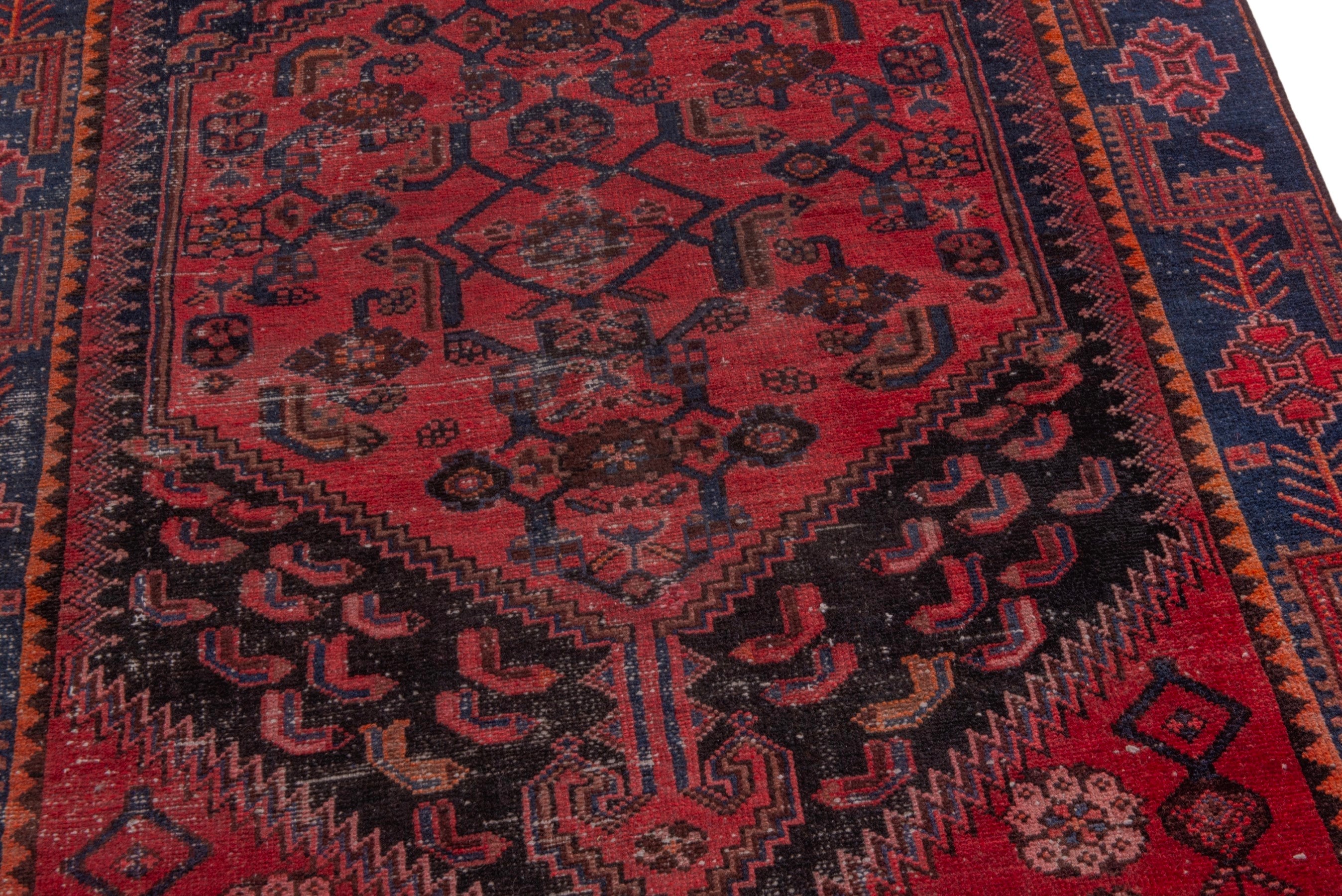 Persian Zanjan accent rug in deep red and black cherry, view 10 of 21