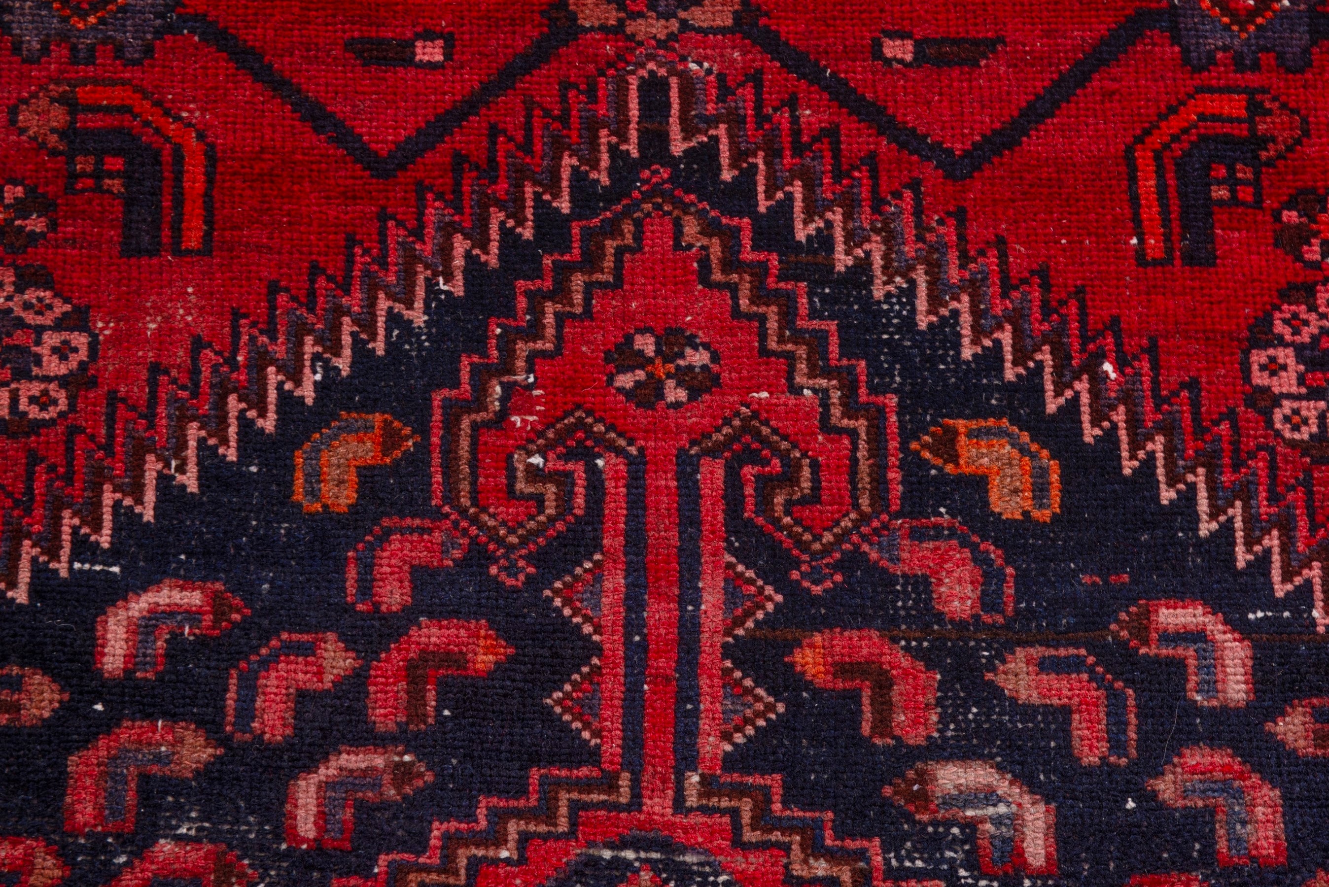 Persian Zanjan accent rug in deep red and black cherry, view 13 of 21