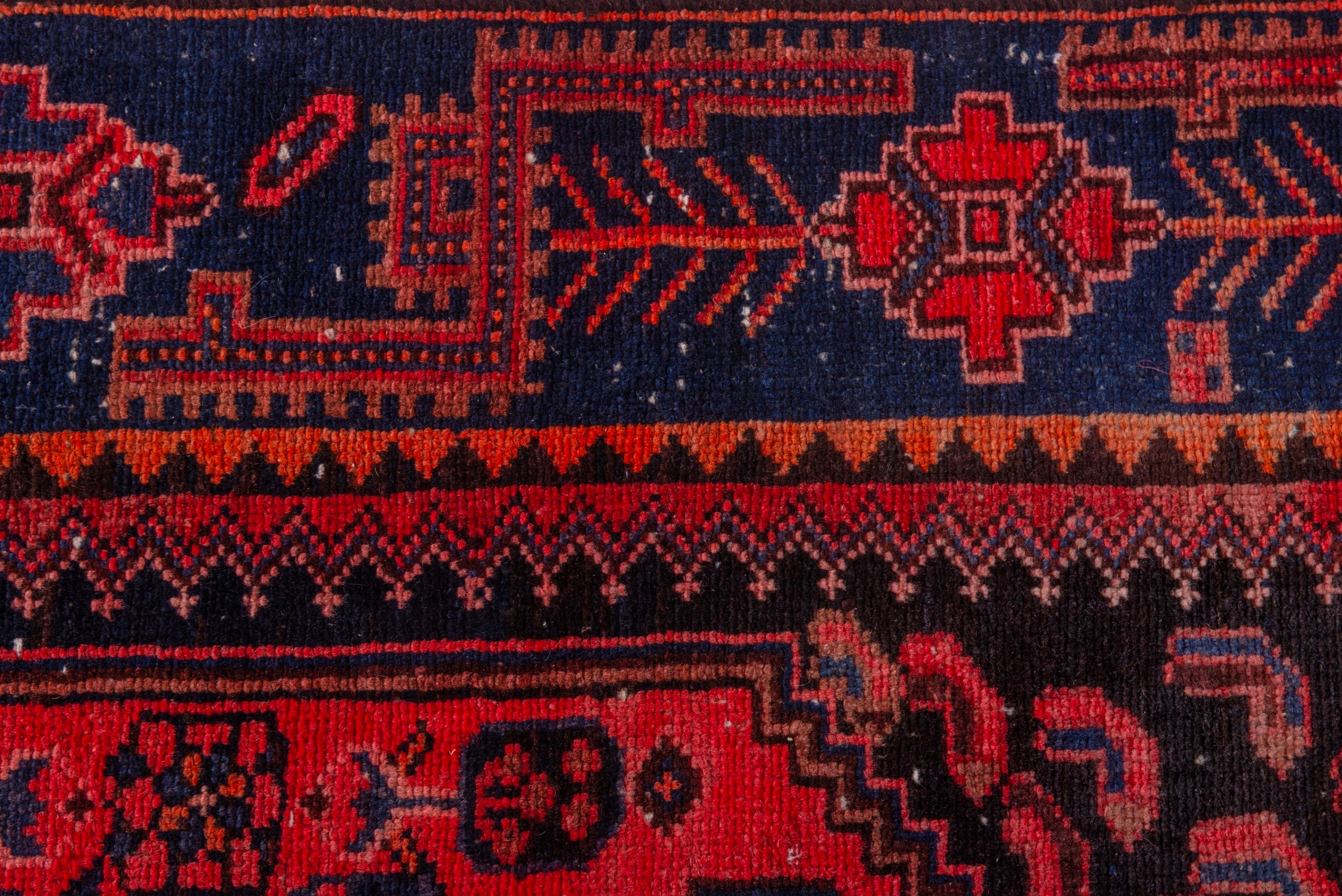 Persian Zanjan accent rug in deep red and black cherry, view 14 of 21