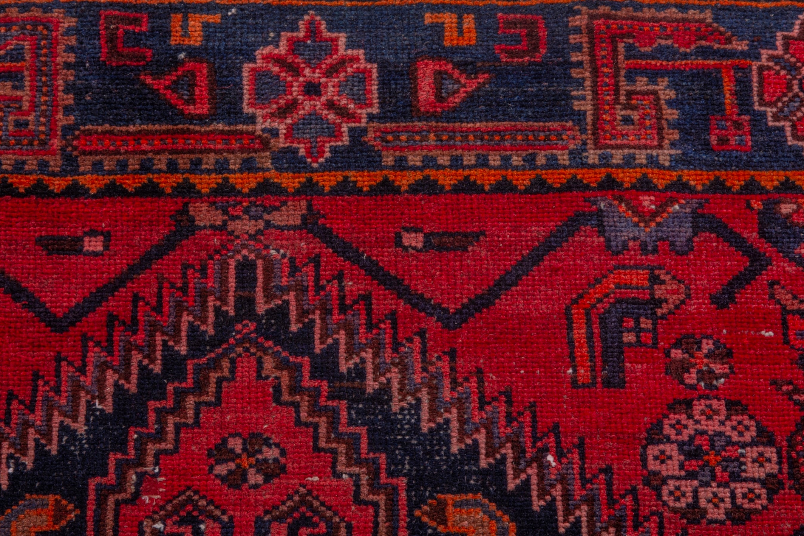 Persian Zanjan accent rug in deep red and black cherry, view 15 of 21
