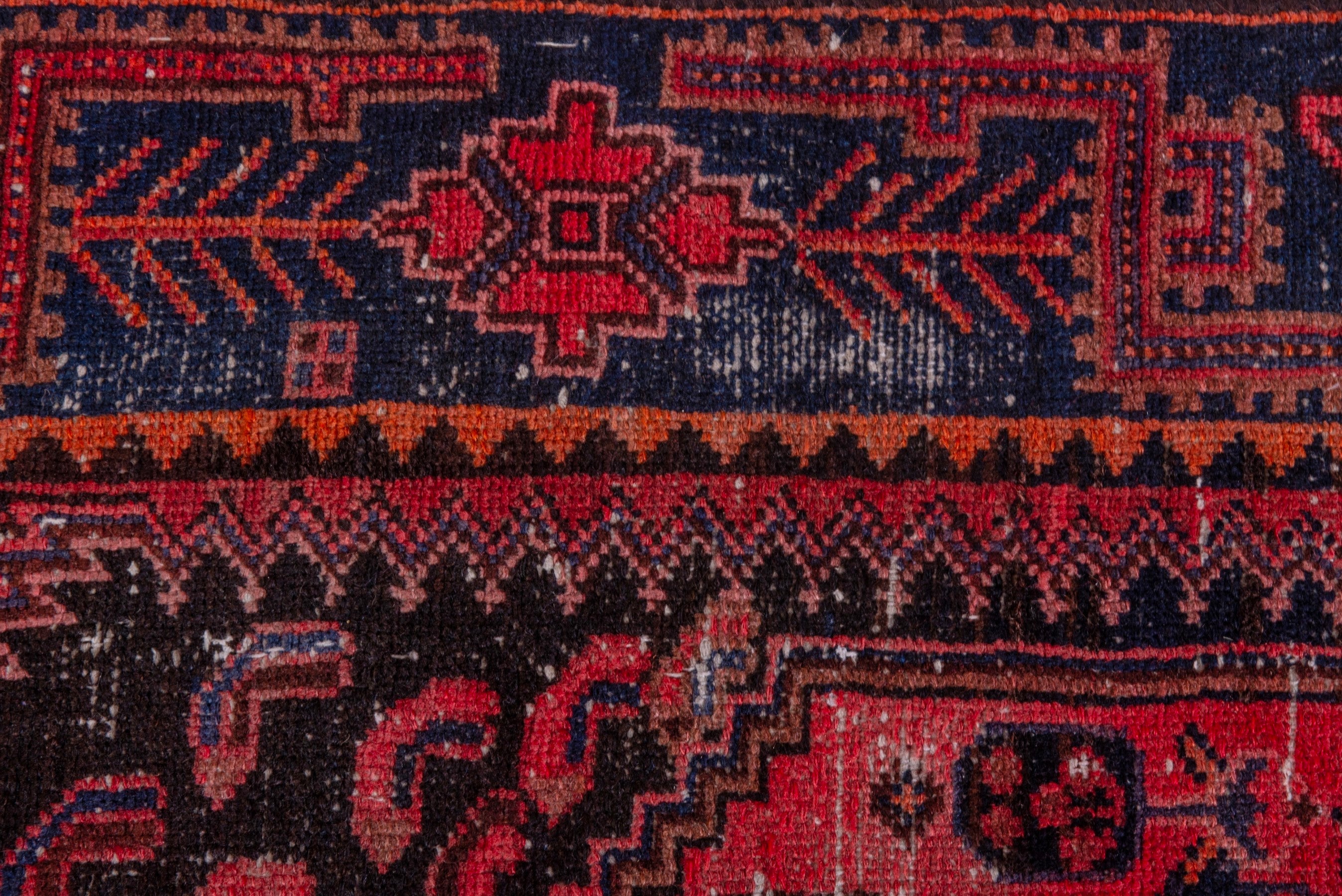 Persian Zanjan accent rug in deep red and black cherry, view 16 of 21