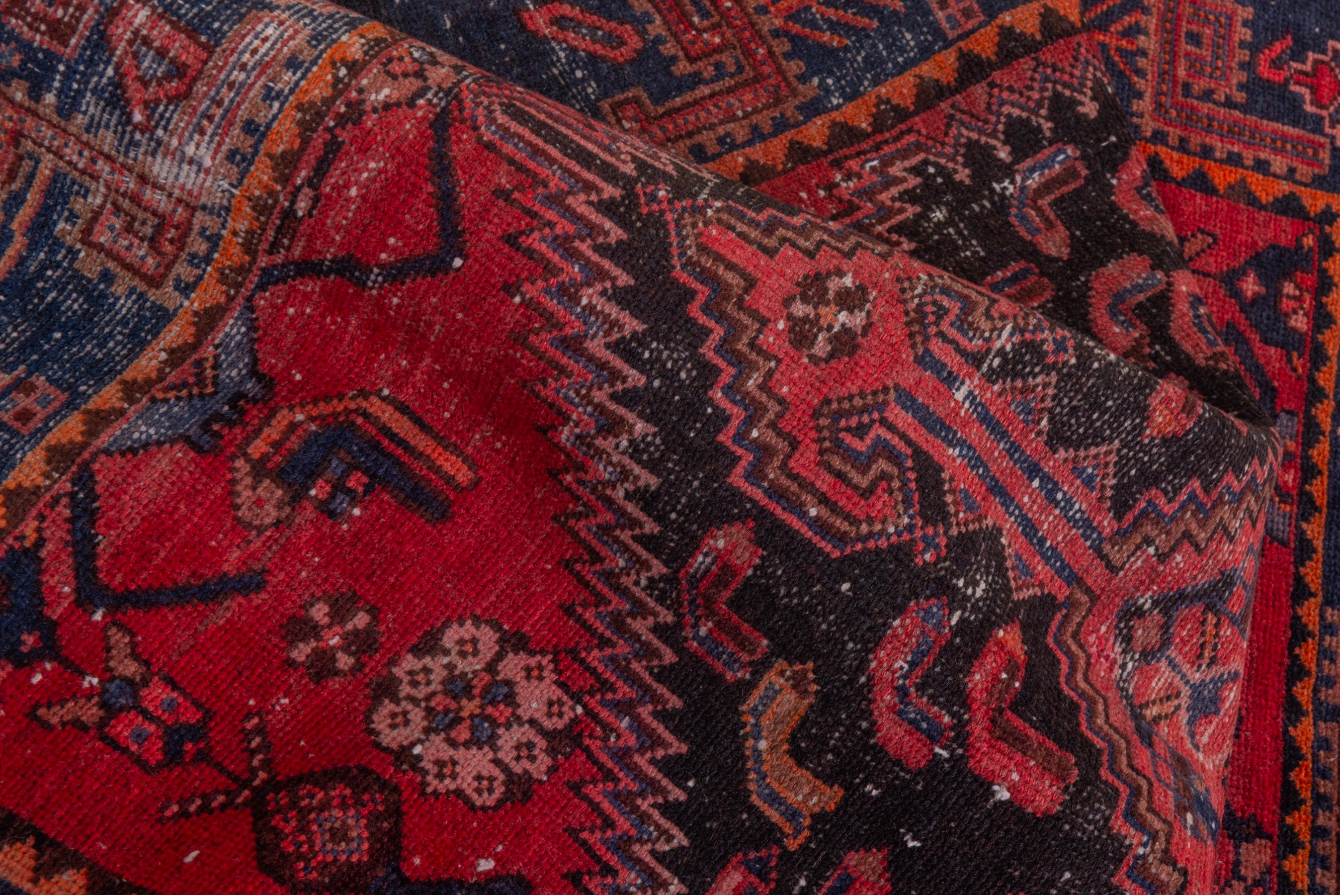Persian Zanjan accent rug in deep red and black cherry, view 17 of 21