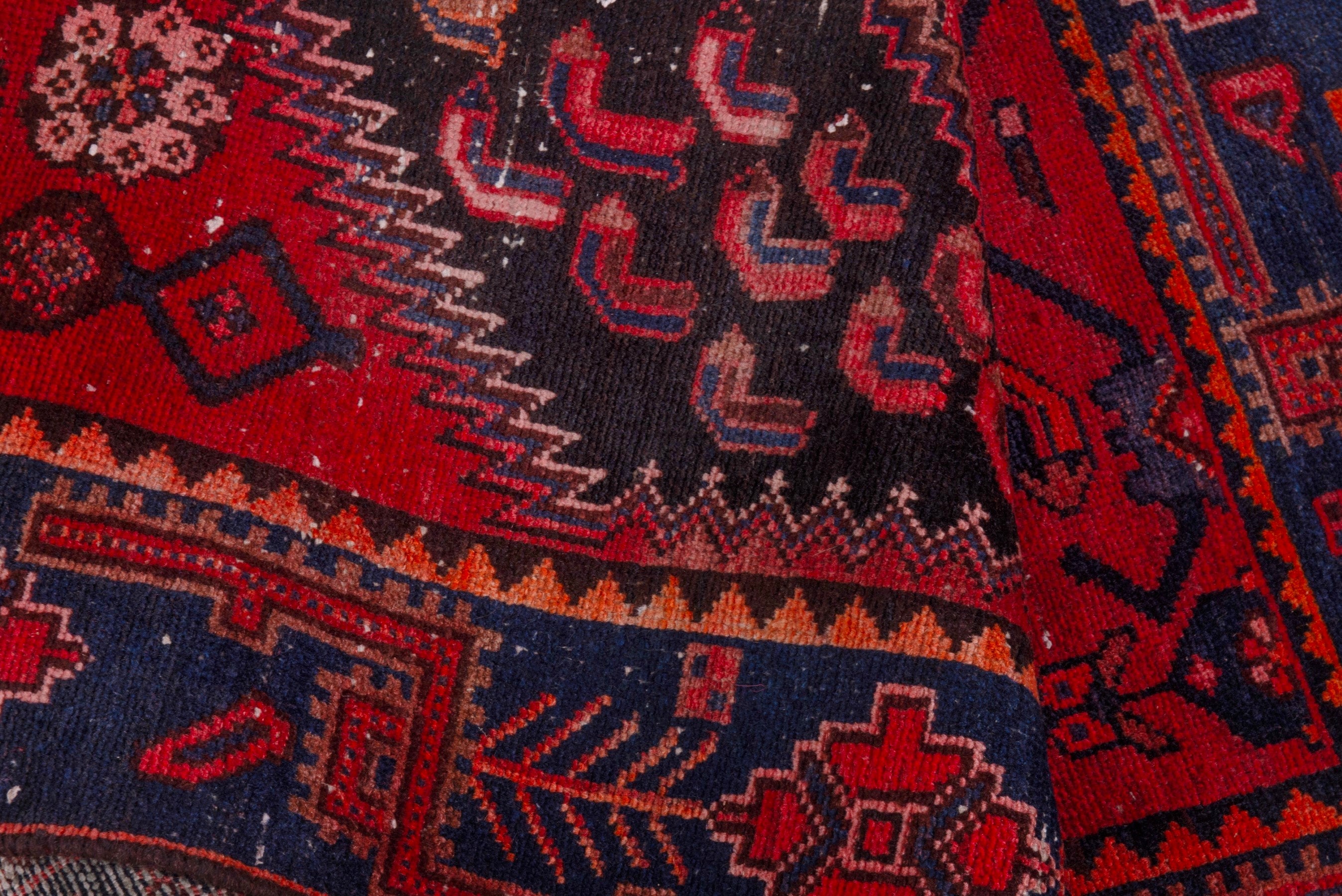 Persian Zanjan accent rug in deep red and black cherry, view 18 of 21