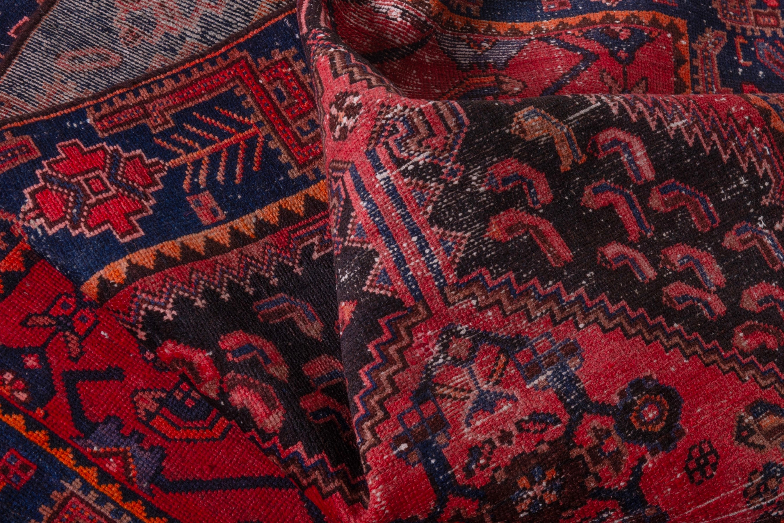 Persian Zanjan accent rug in deep red and black cherry, view 20 of 21