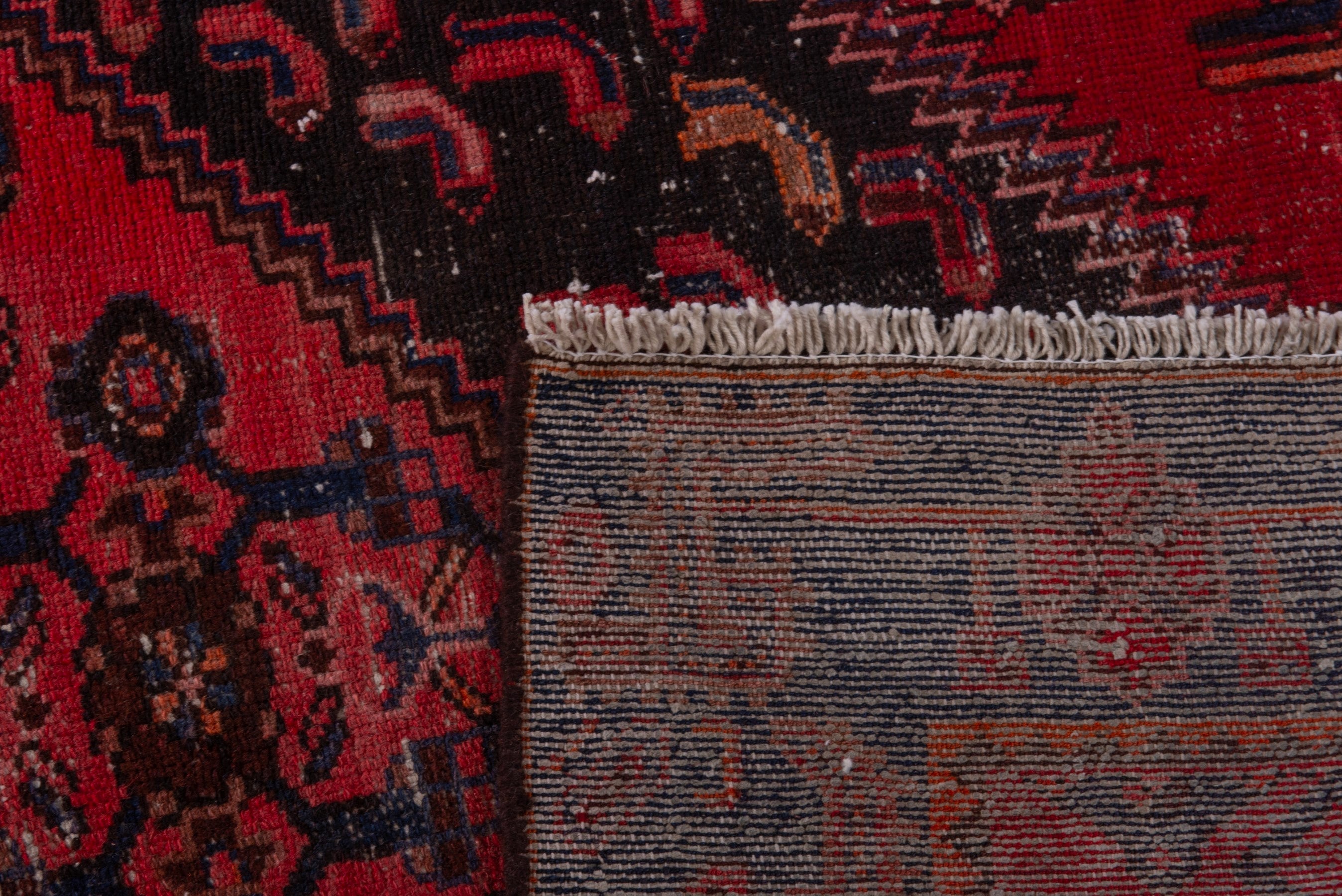 Persian Zanjan accent rug in deep red and black cherry, view 21 of 21
