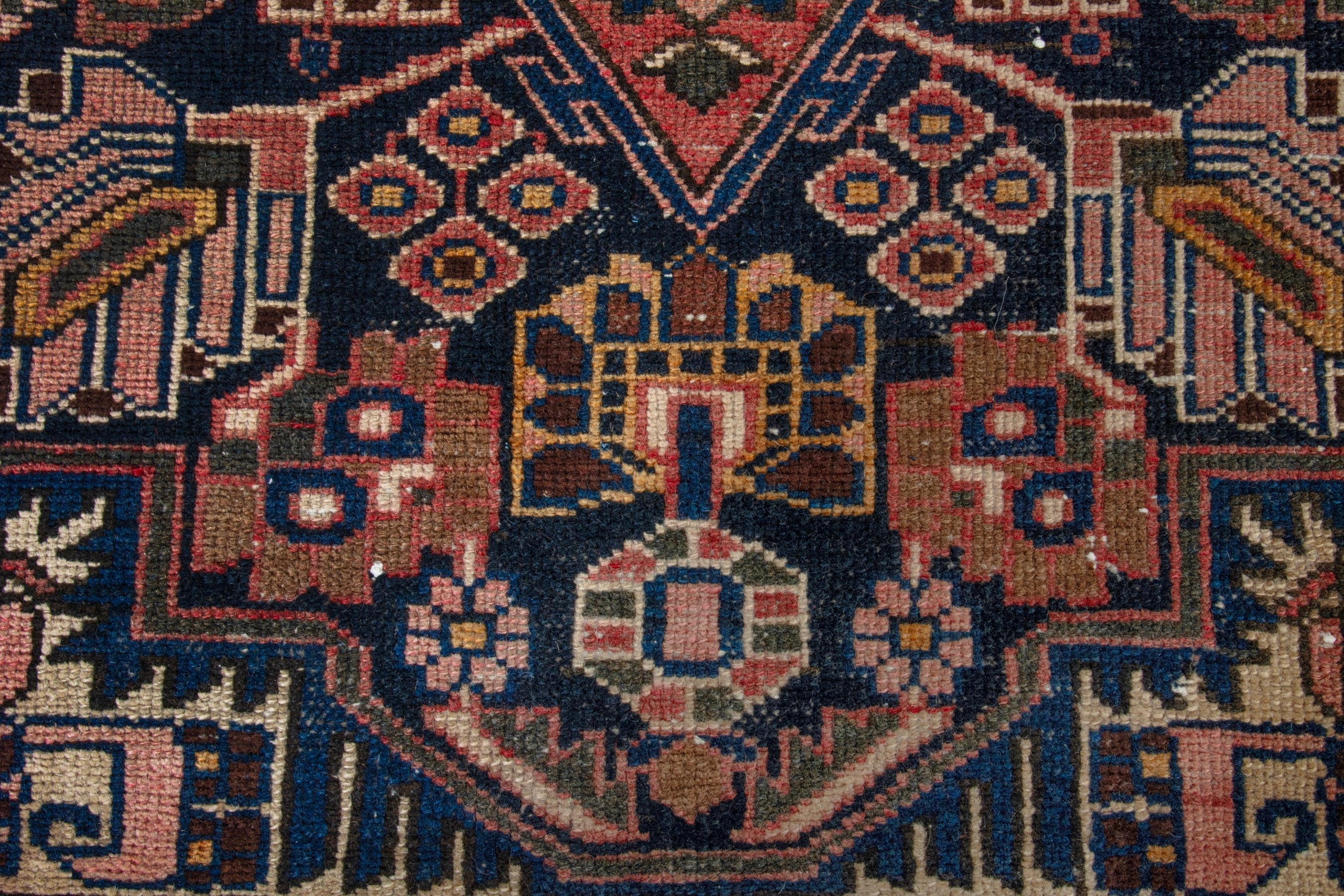 Persian Saveh accent rug in burgundy and dark brown, view 11 of 19