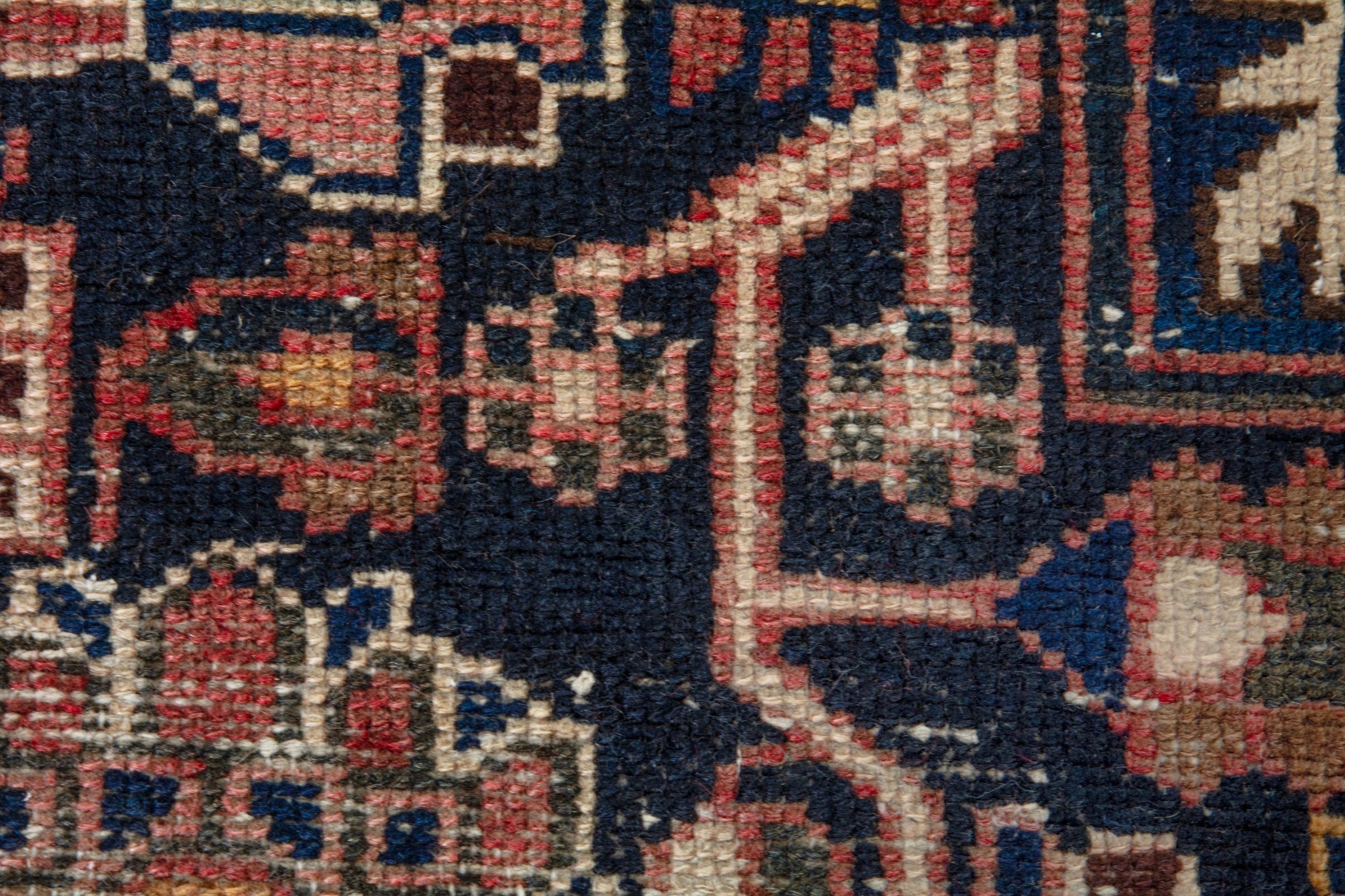 Persian Saveh accent rug in burgundy and dark brown, view 14 of 19