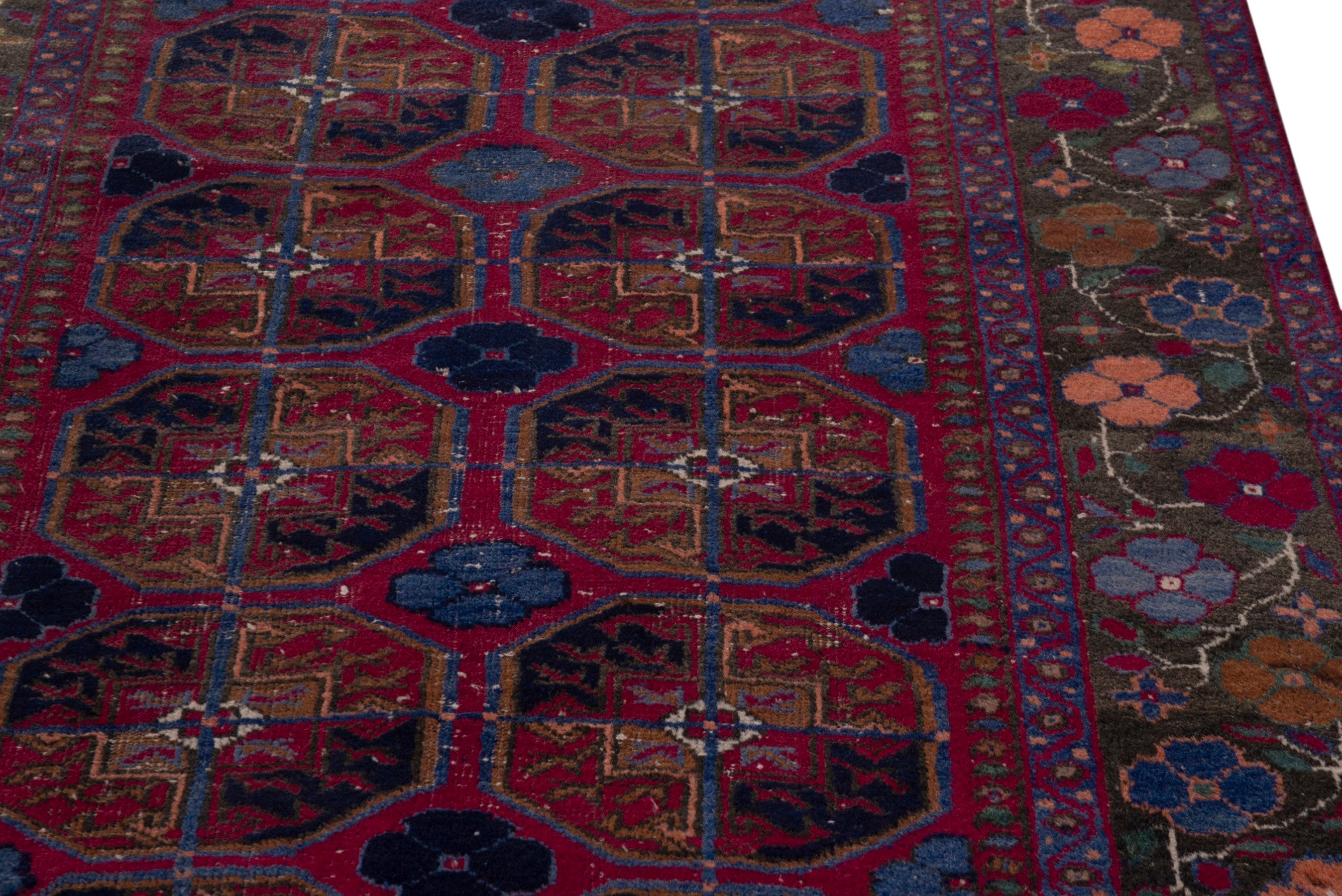 Persian Baluch accent rug in burgundy and deep red, view 10 of 18