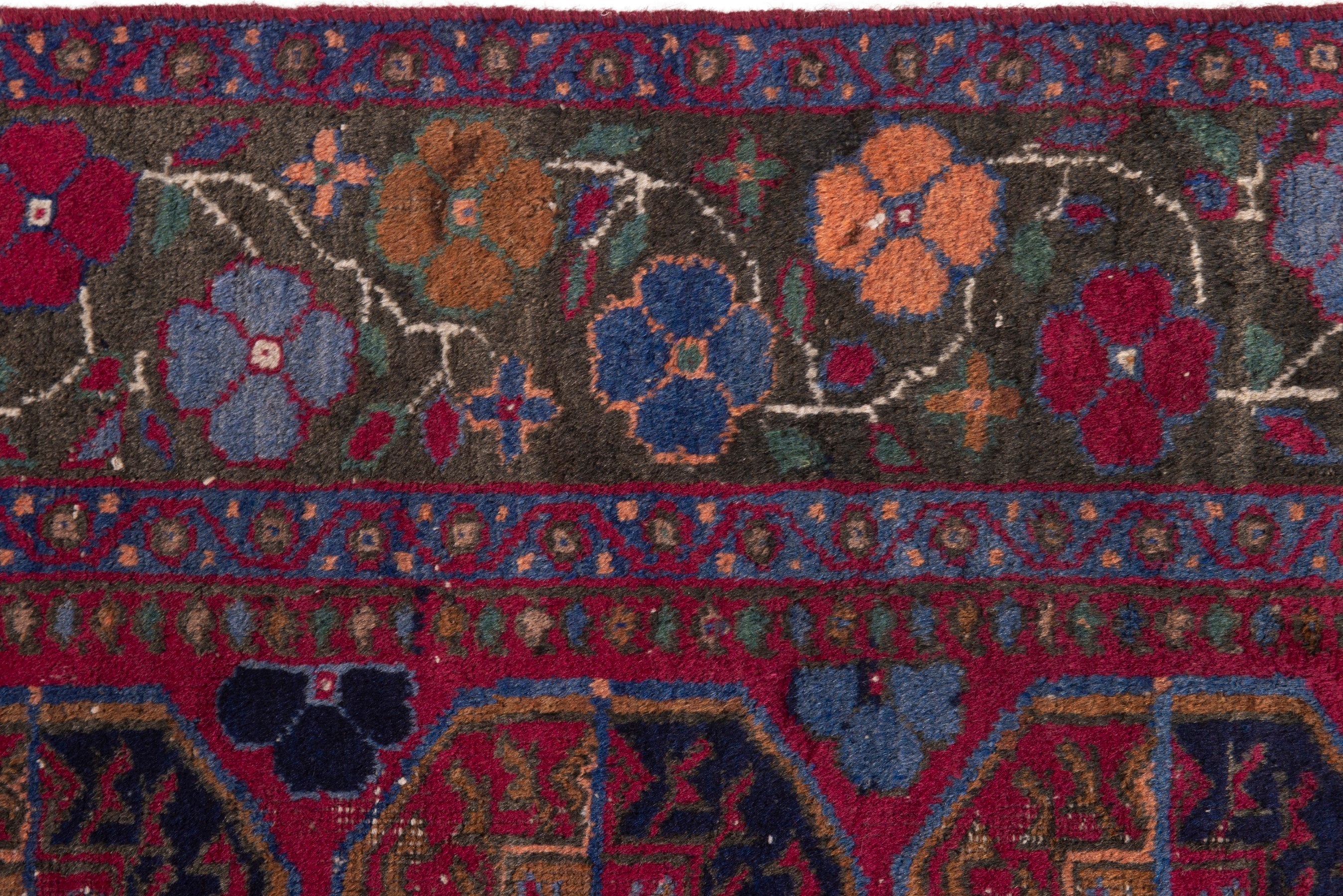 Persian Baluch accent rug in burgundy and deep red, view 12 of 18