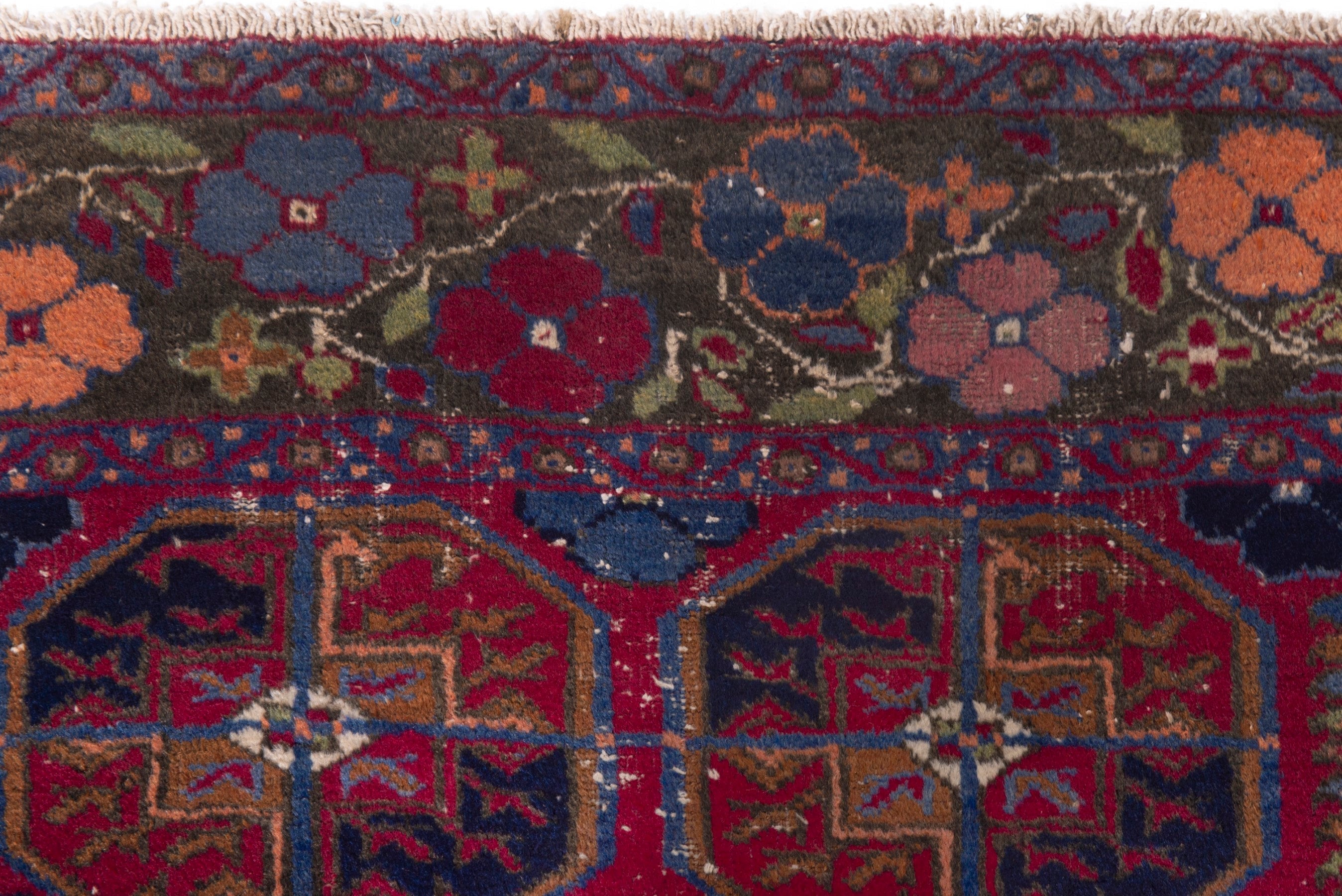 Persian Baluch accent rug in burgundy and deep red, view 13 of 18