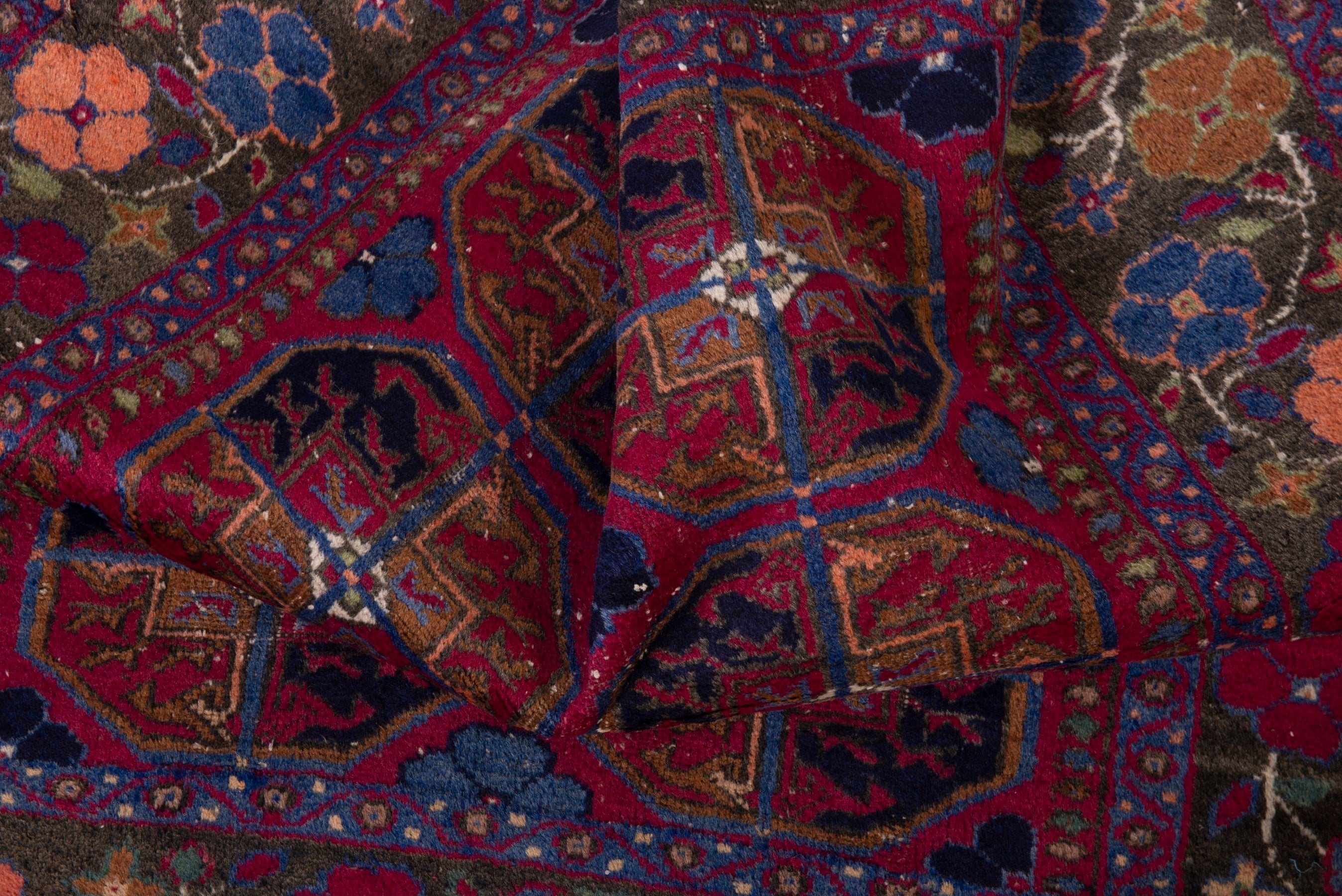 Persian Baluch accent rug in burgundy and deep red, view 15 of 18