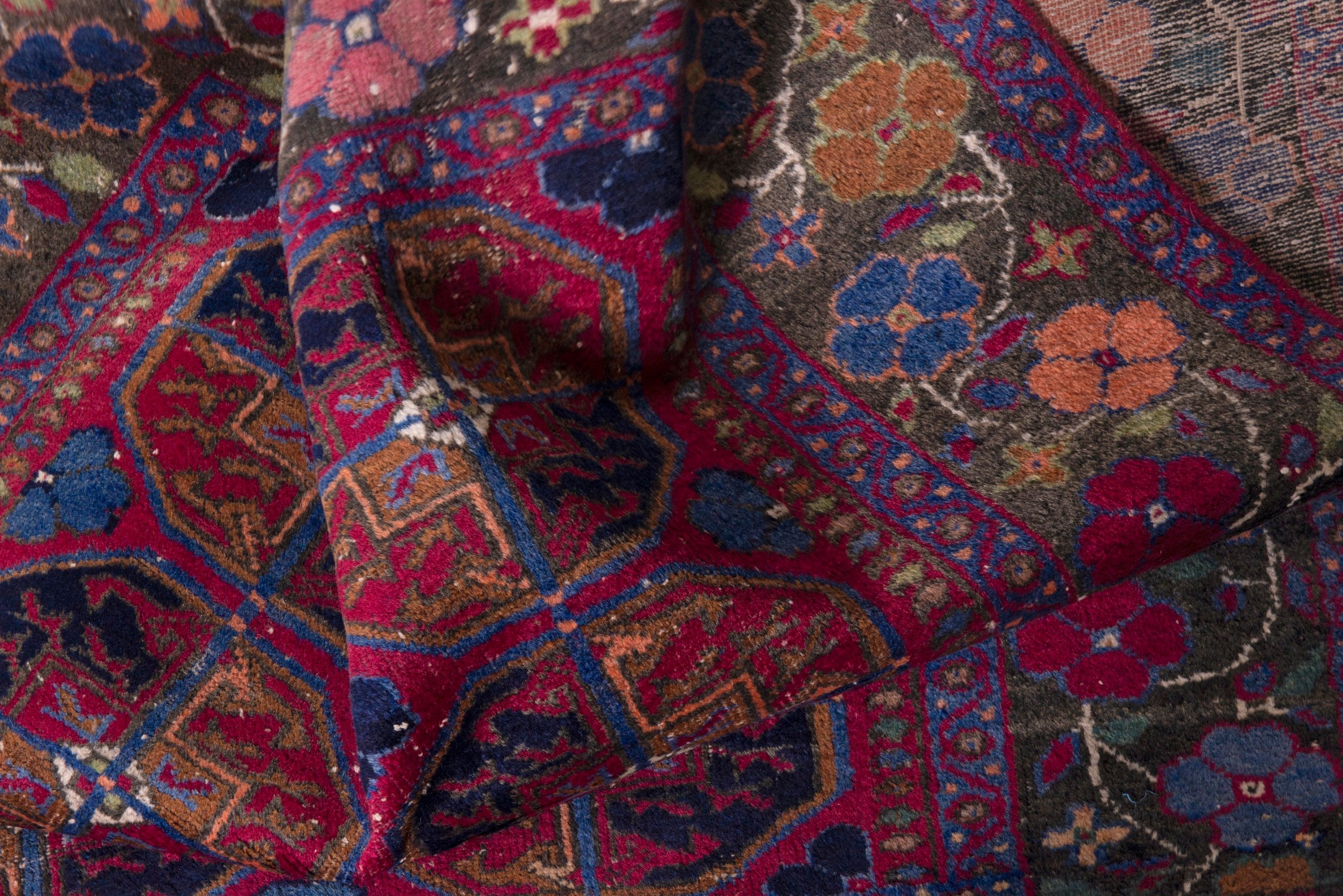 Persian Baluch accent rug in burgundy and deep red, view 17 of 18