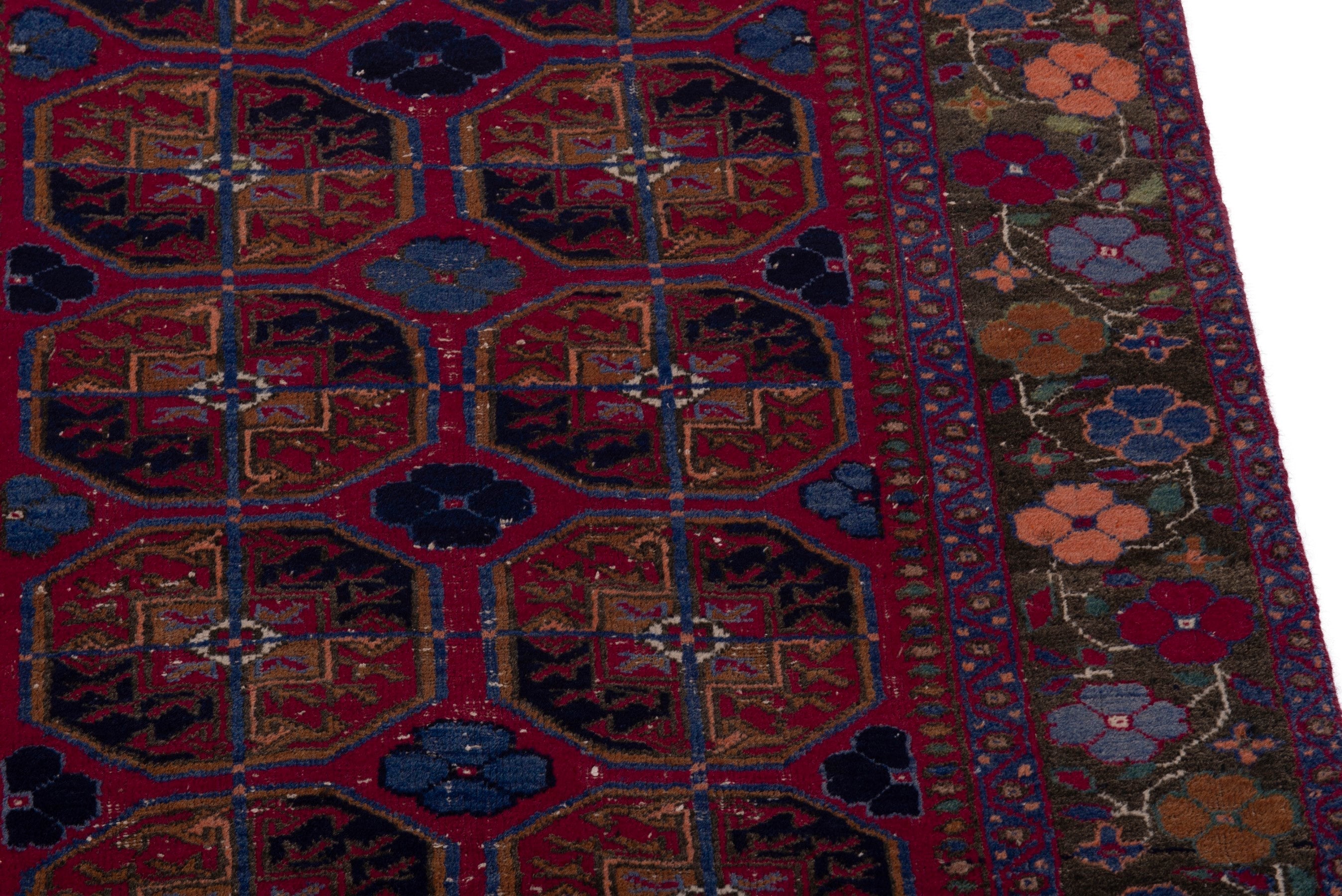 Persian Baluch accent rug in burgundy and deep red, view 7 of 18