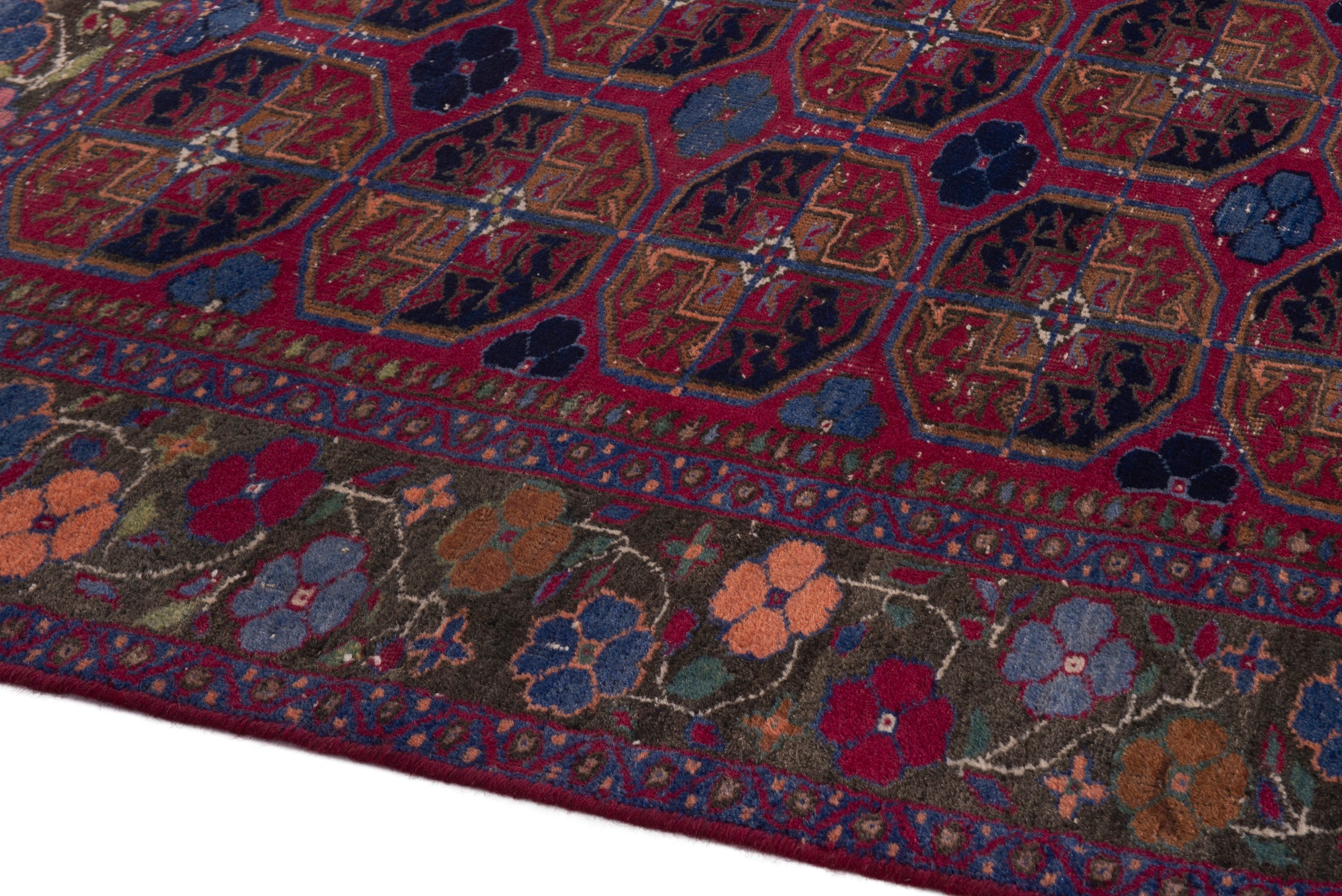 Persian Baluch accent rug in burgundy and deep red, view 8 of 18