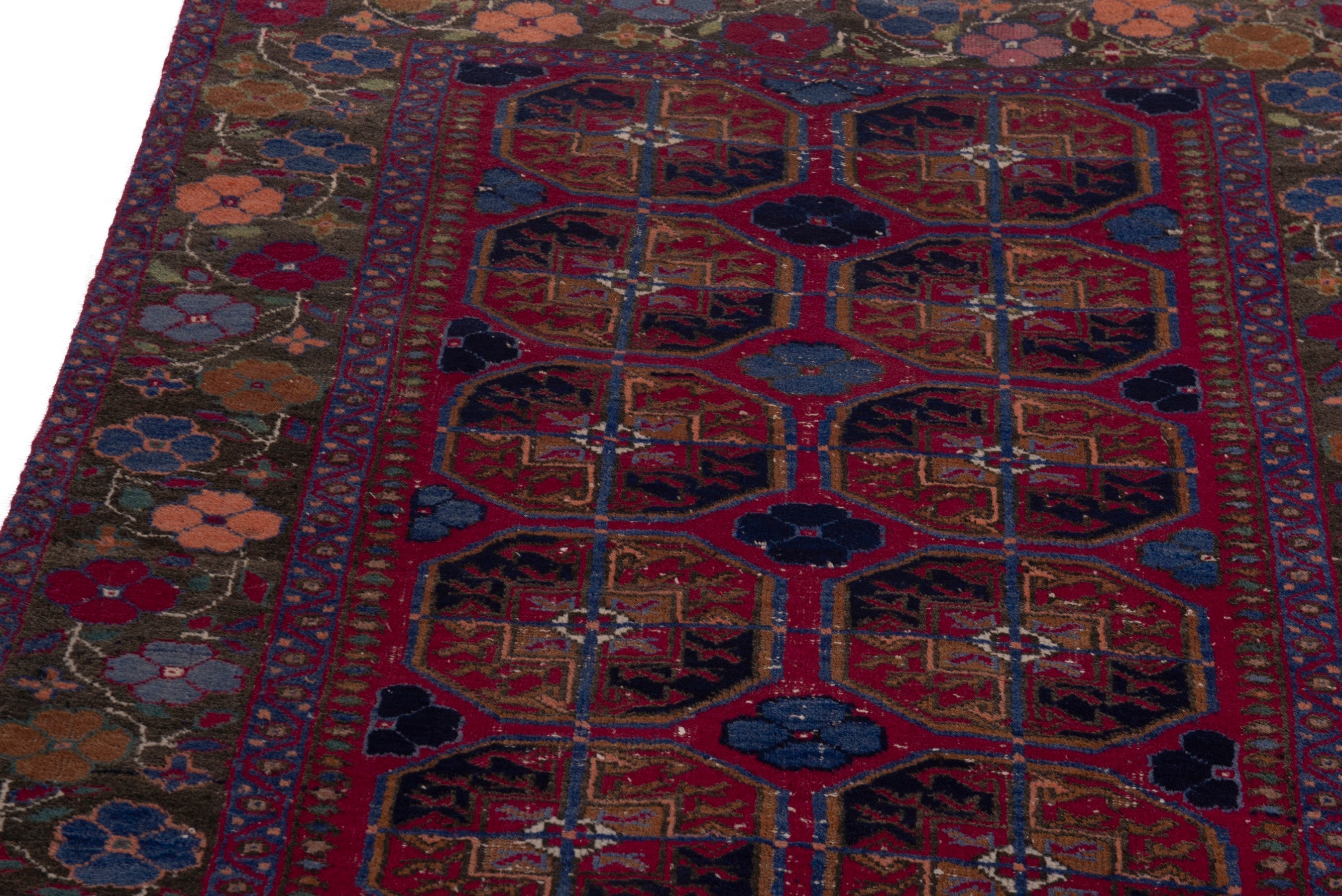 Persian Baluch accent rug in burgundy and deep red, view 9 of 18